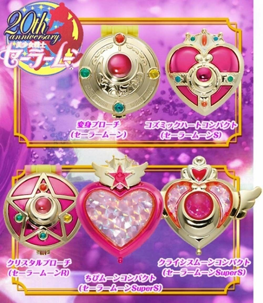 Set de 5 Espejos Compactos Brooch – Aniversario 20º Sailor Moon Part 1