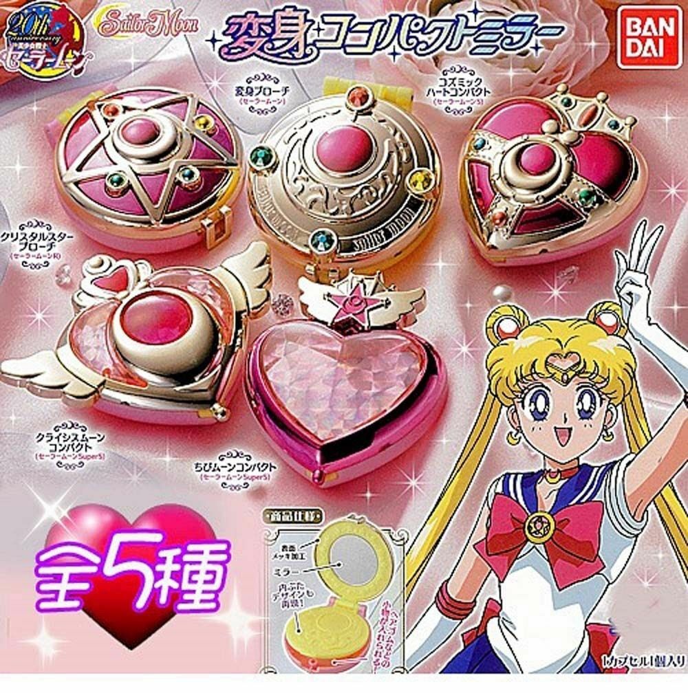 Set de 5 Espejos Compactos Brooch – Aniversario 20º Sailor Moon Part 1