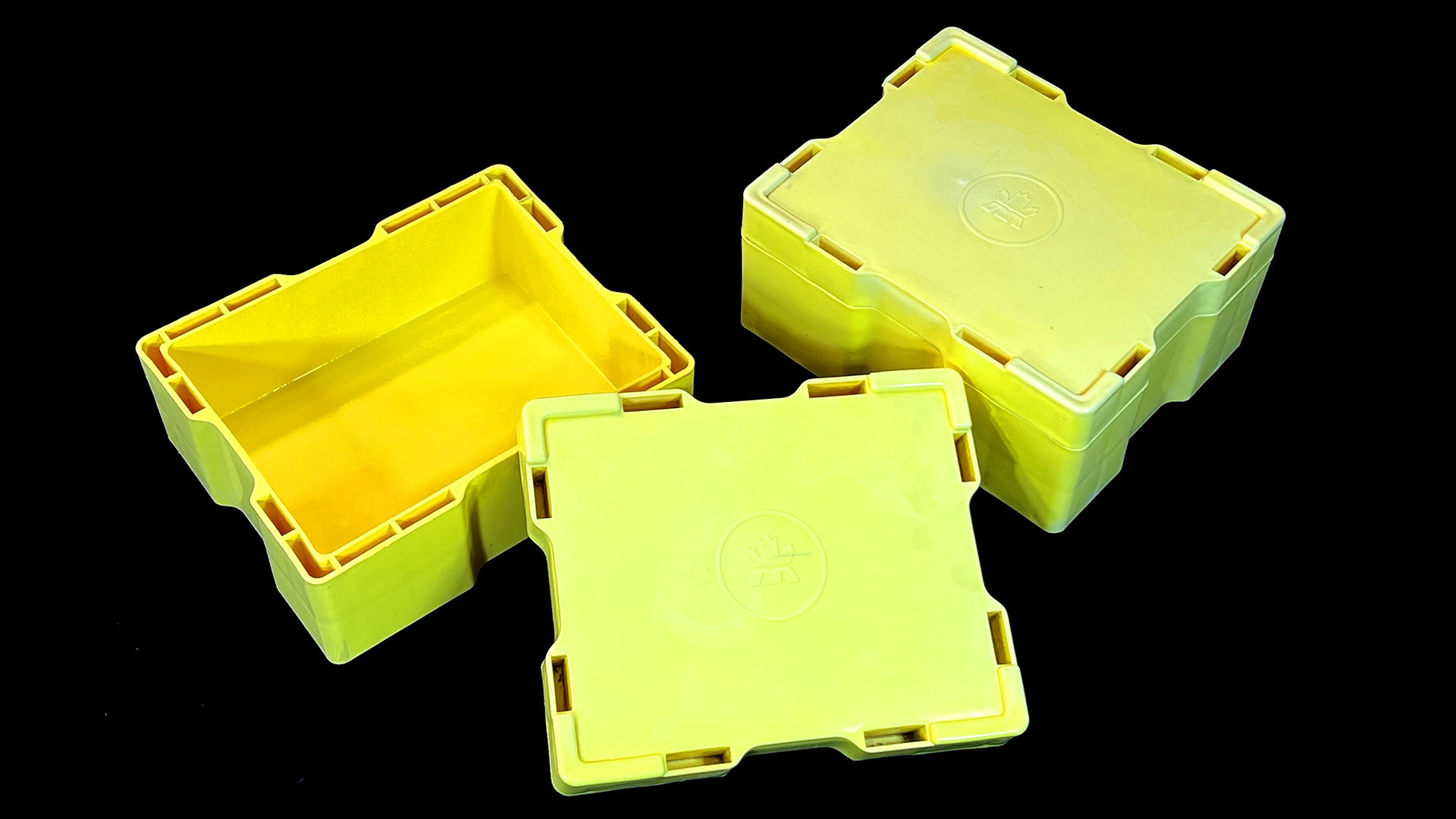 Empty Yellow Royal Canadian Mint Monster Boxes