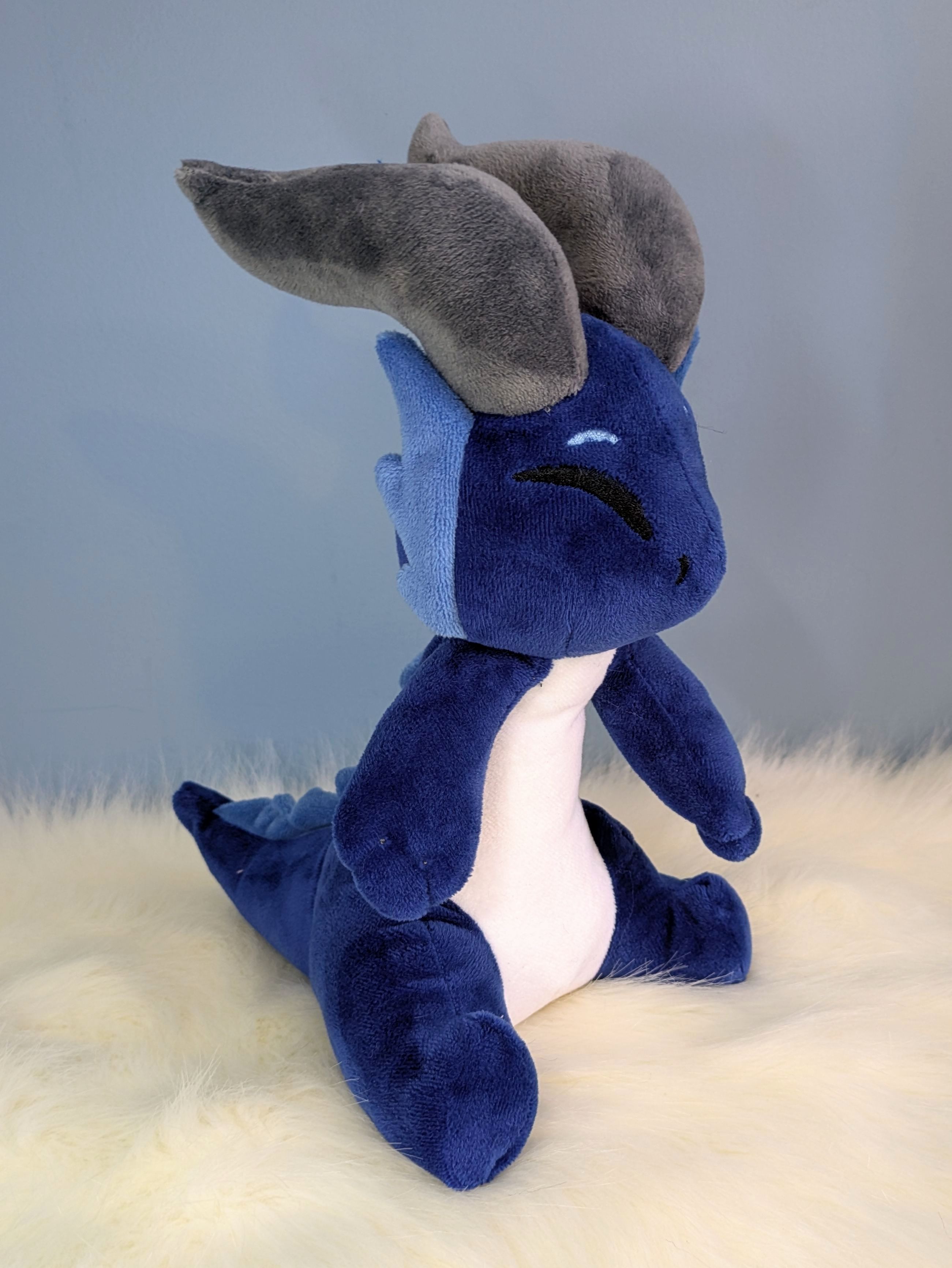 Peluche Dragon assis Bleu