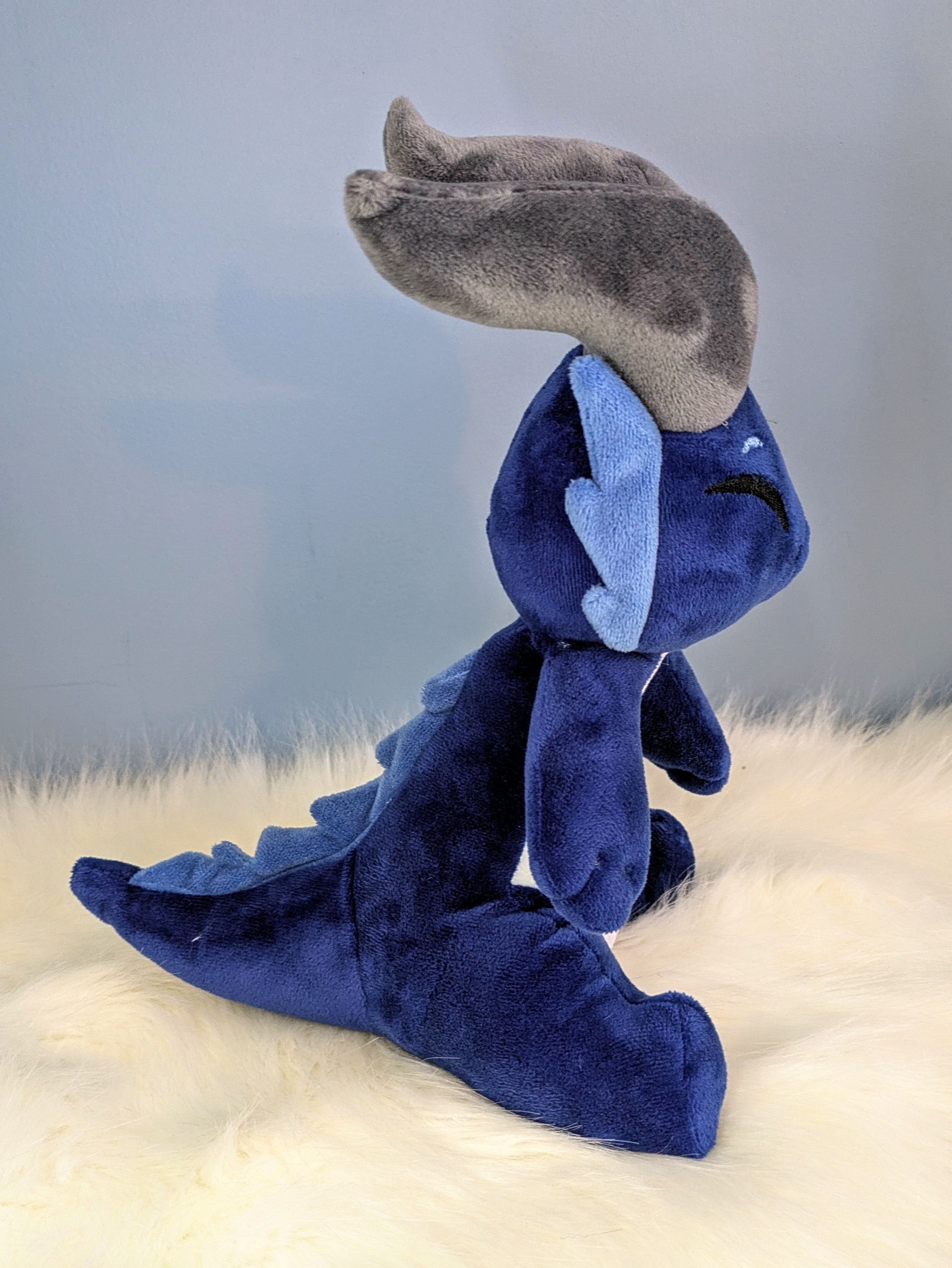 Peluche Dragon assis Bleu