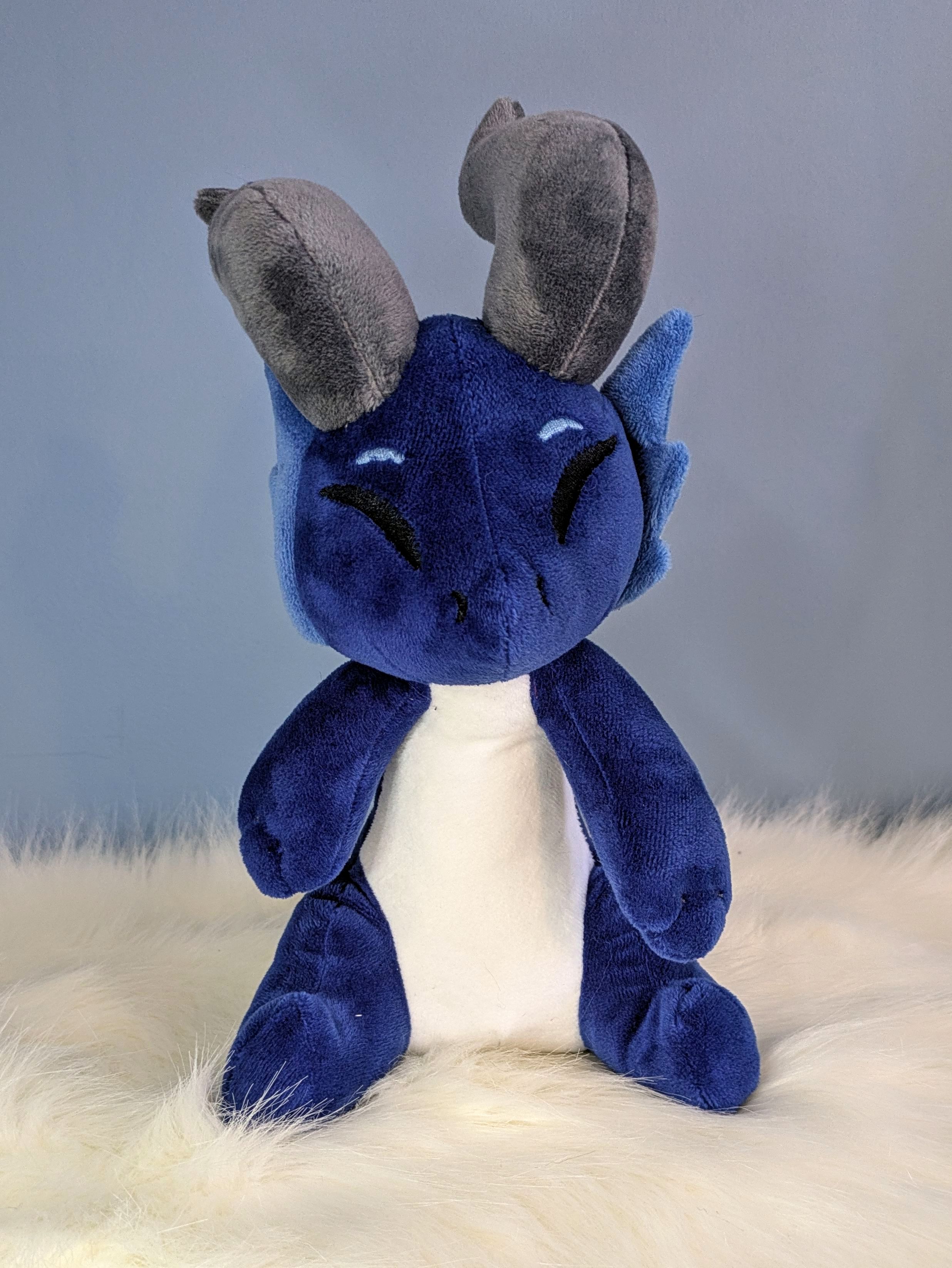Peluche Dragon assis Bleu