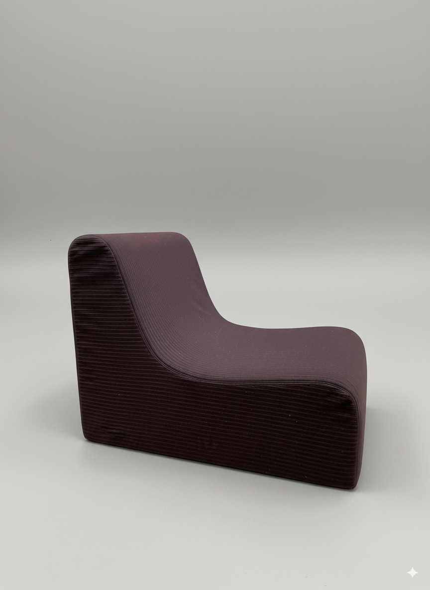 Chauffeuse vintage en tissu côtelé marron (plusieurs dispos)