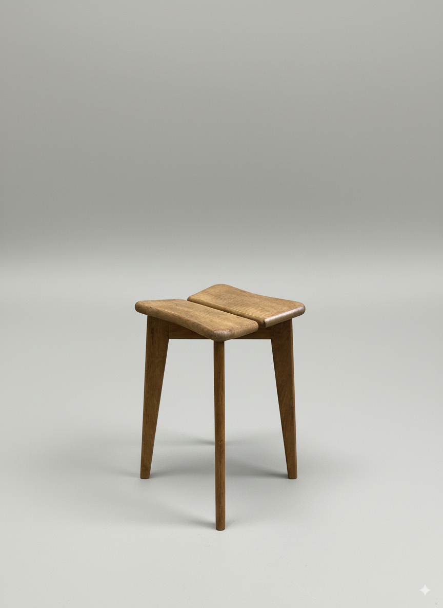 Tabouret Trèfle Marcel Gascoin – Design français années 1950
