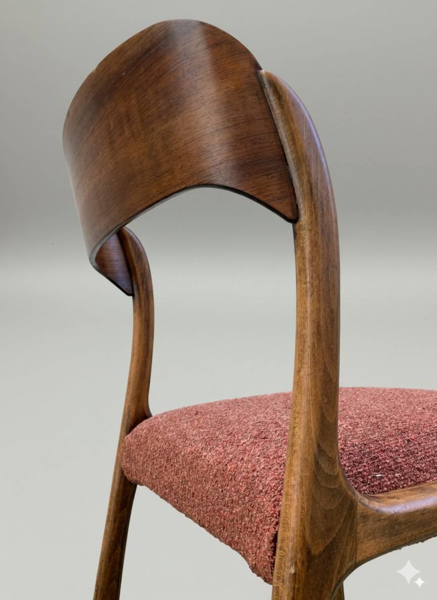 Chaises traîneau Baumann – chêne & tissu terracotta
