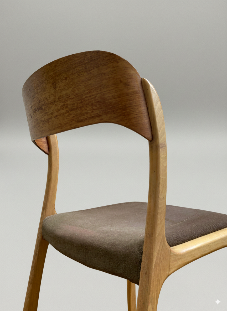 Paire de chaises traîneau Baumann – signée, années 50
