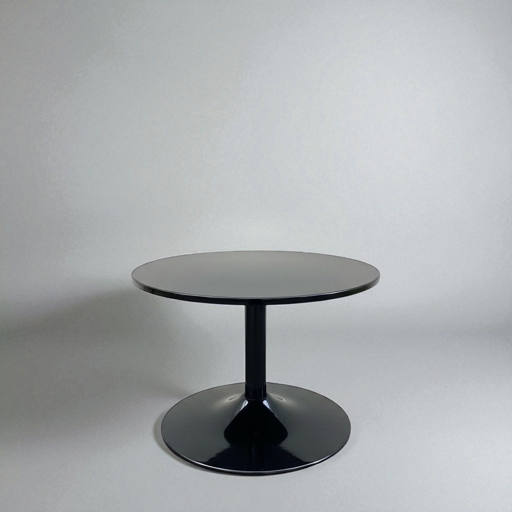Table basse tulipe resine et laque noire