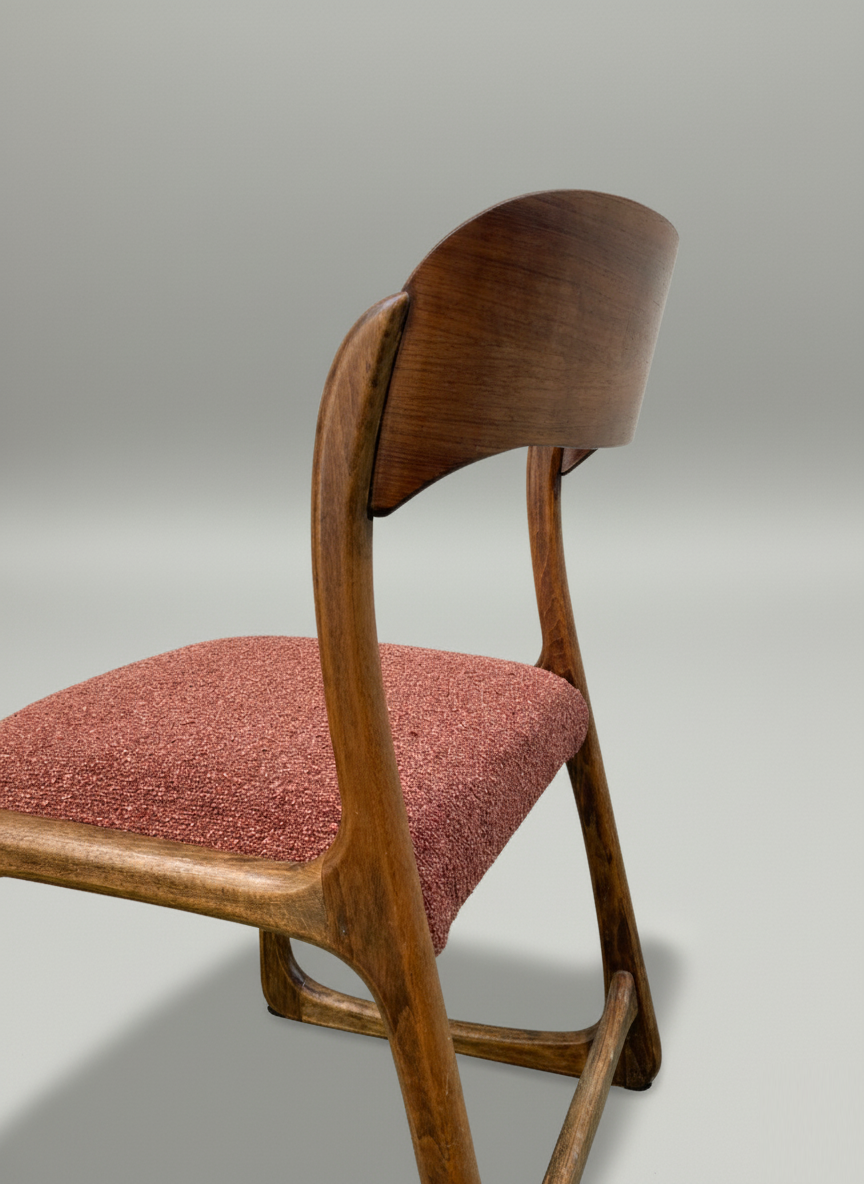 Chaises traîneau Baumann – chêne & tissu terracotta
