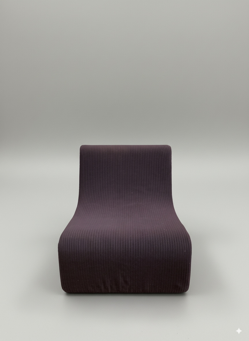 Chauffeuse vintage en tissu côtelé marron (plusieurs dispos)