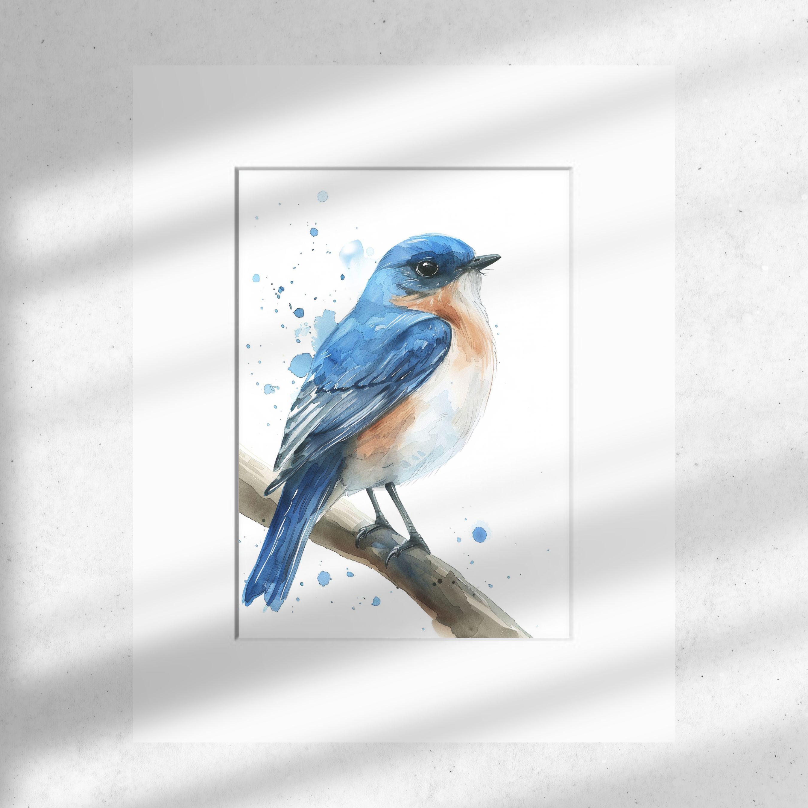 Watercolor Bluebird Portrait, Bird Art, Nature Wall Print, Wildlife Painting, Original Artwork Print