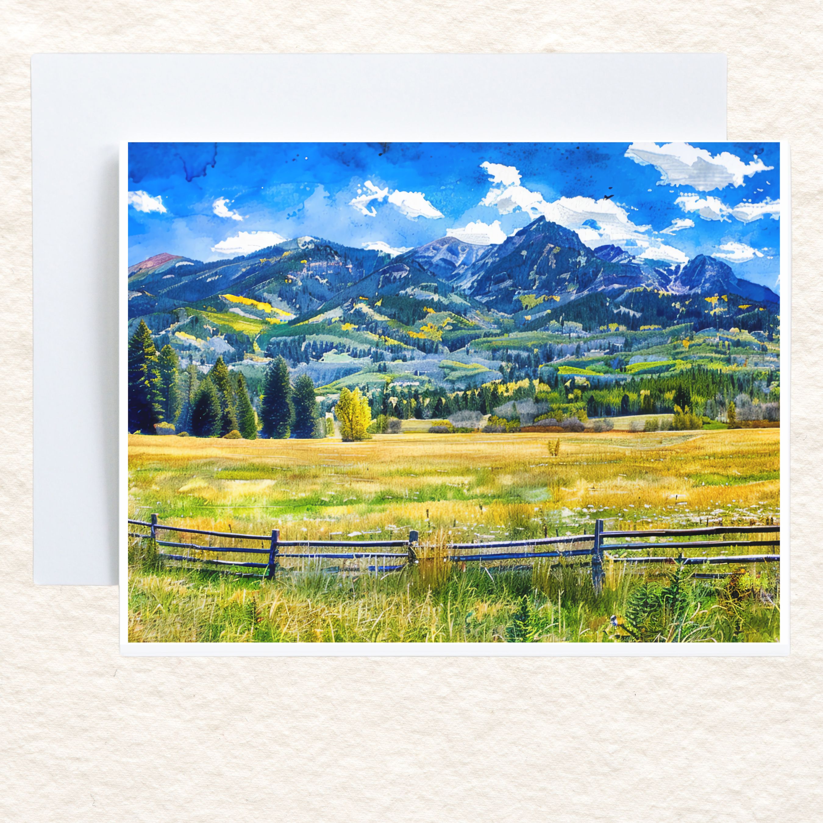 Pagosa Springs Meadow Card, Colorado Mountain, Rocky Mountain View, All Occasion Cards, Thank You, Invitation, Note Card, Greetings, Birthdays
