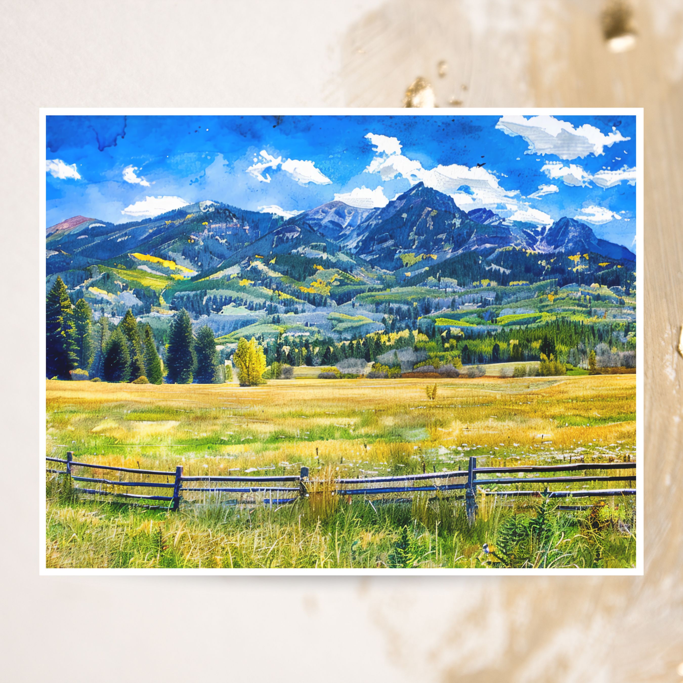 Pagosa Springs Meadow Card, Colorado Mountain, Rocky Mountain View, All Occasion Cards, Thank You, Invitation, Note Card, Greetings, Birthdays
