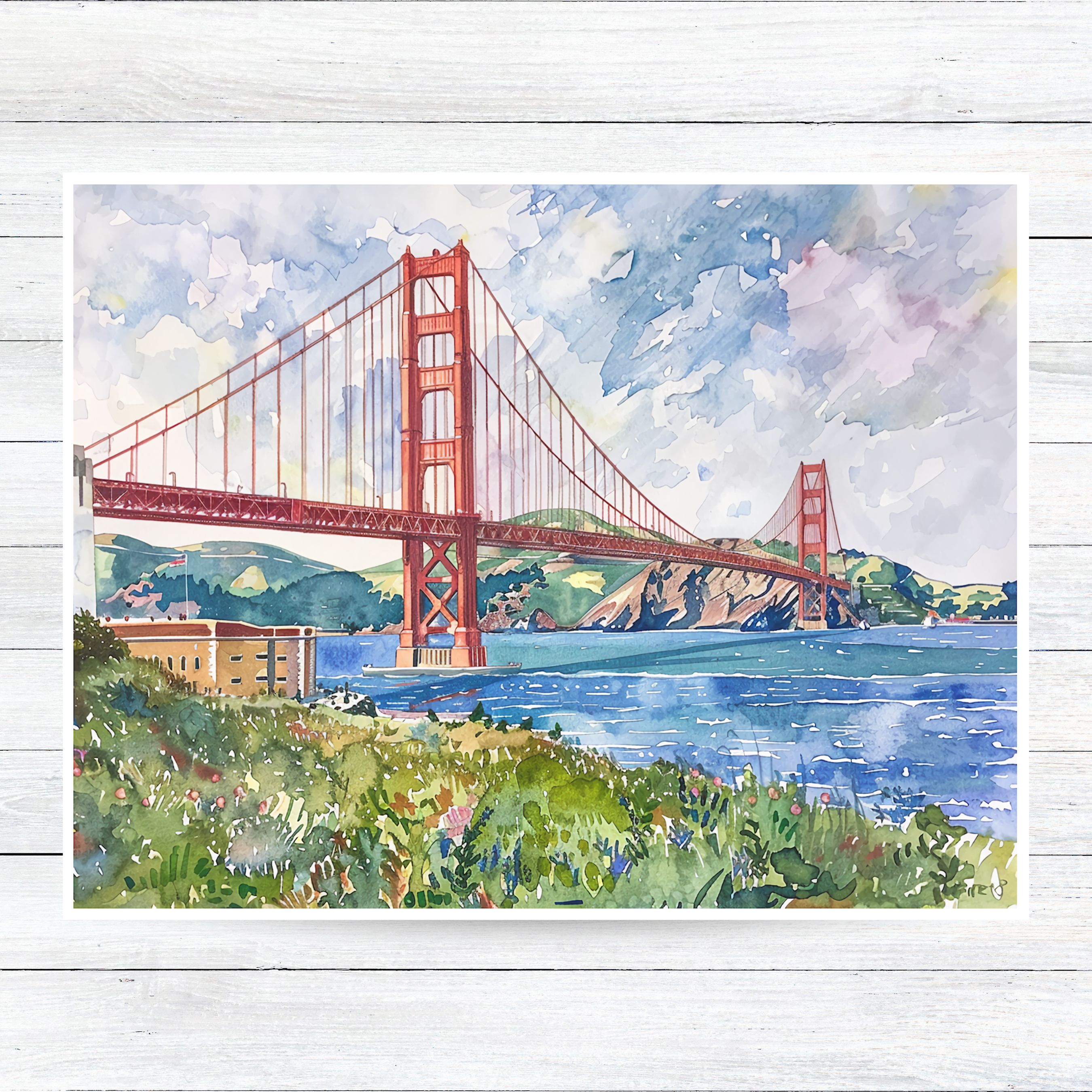 Golden Gate Bridge Card, San Francisco California Landmark, All Occasion Cards, Thank You, Invitation, Note Card, Greetings, Birthdays