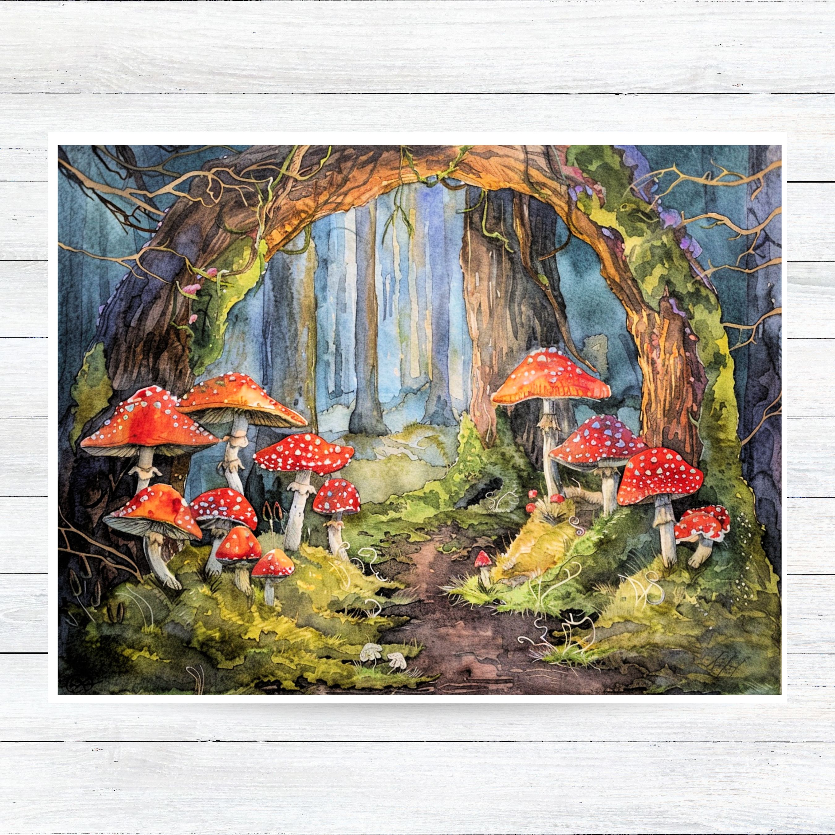 Mystical Mushroom Magical Forest Greeting Card, Watercolor All Occasion Cards, Thank You, Invitation, Note Card, Greetings, Birthdays