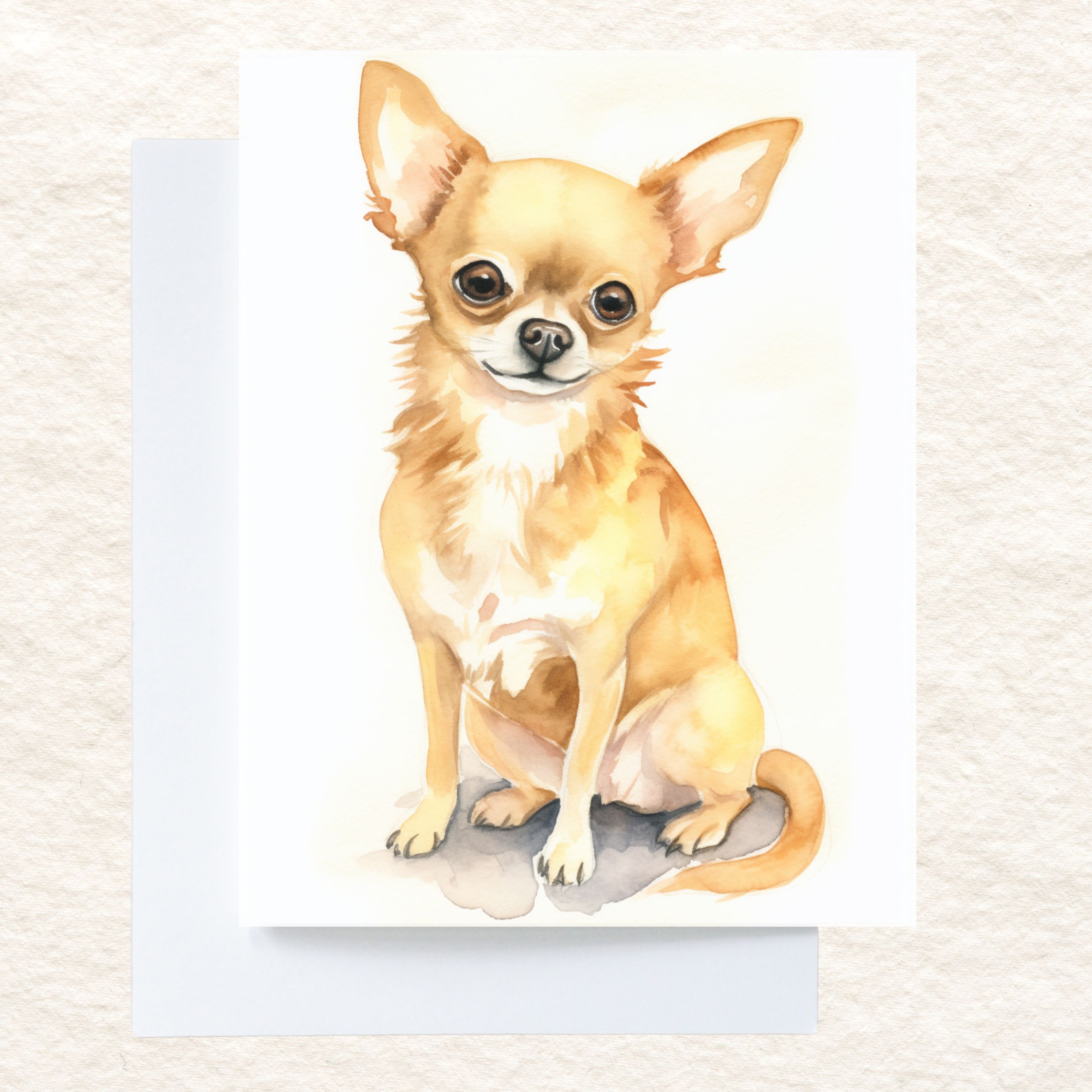 Chihuahua Watercolor Card, Dog Lover Greeting Card, Pet Parent Note Card, Pet Parent Keepsake, Watercolor Note Card Greeting, Thank You, All Occasion, Birthday Card, Invitations