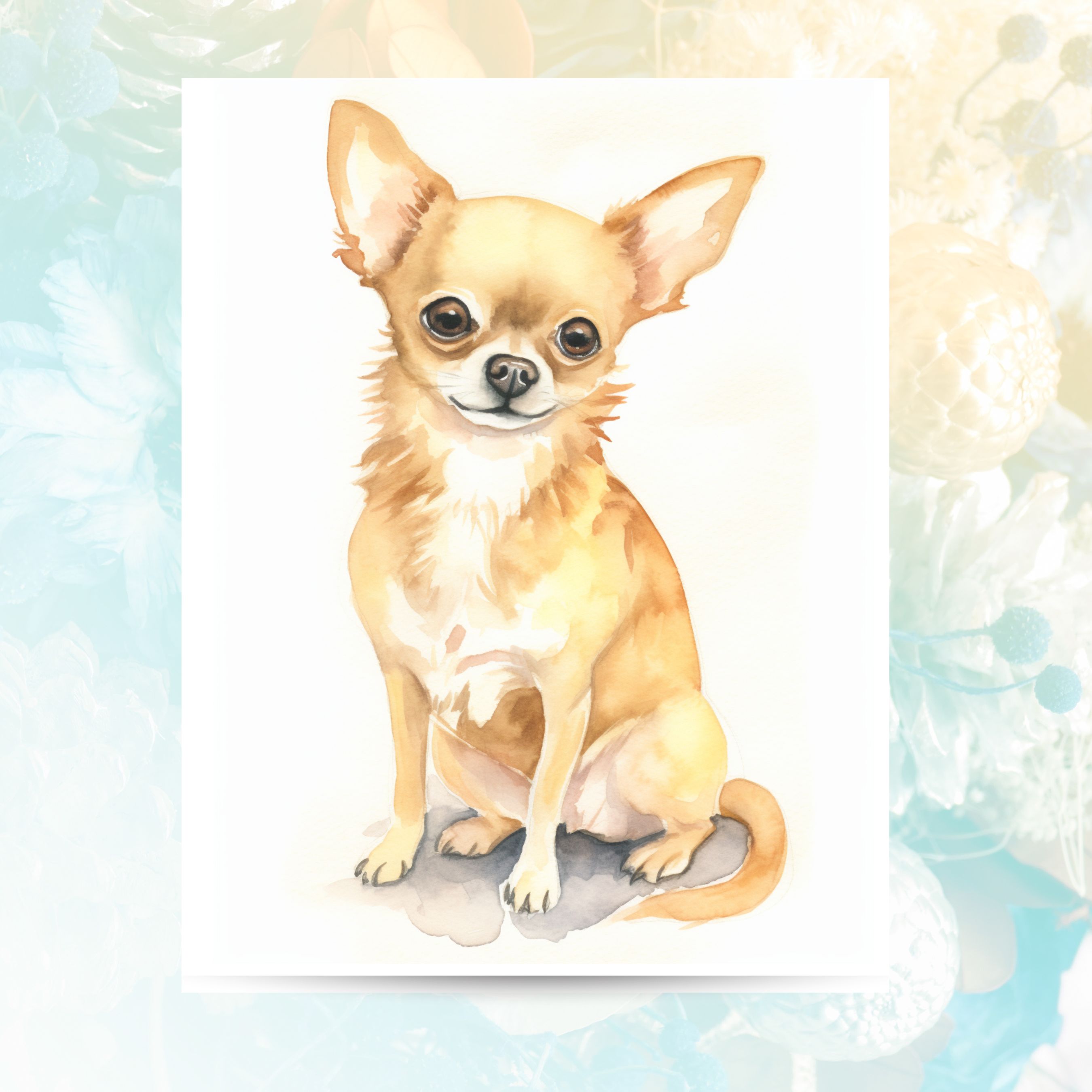 Chihuahua Watercolor Card, Dog Lover Greeting Card, Pet Parent Note Card, Pet Parent Keepsake, Watercolor Note Card Greeting, Thank You, All Occasion, Birthday Card, Invitations