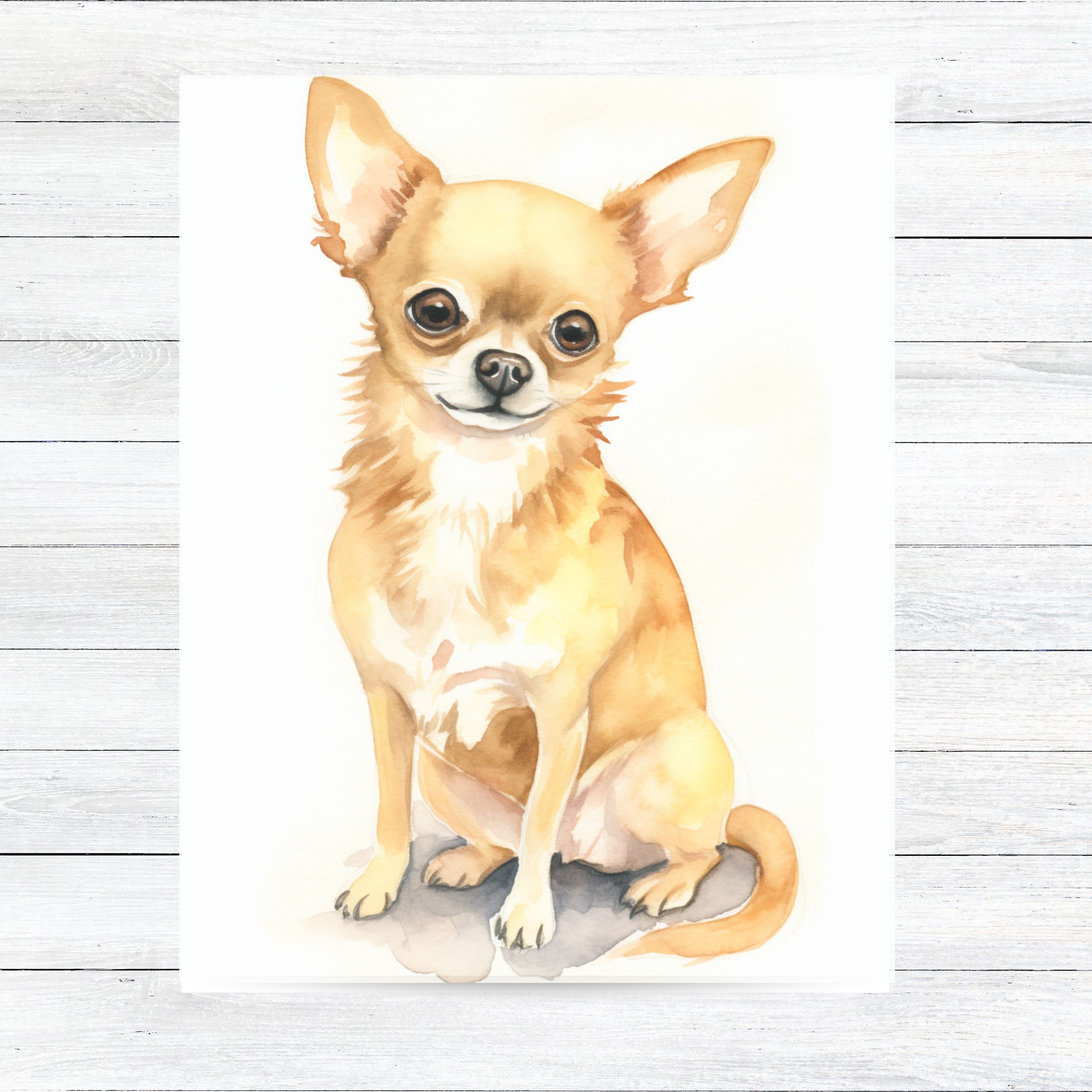 Chihuahua Watercolor Card, Dog Lover Greeting Card, Pet Parent Note Card, Pet Parent Keepsake, Watercolor Note Card Greeting, Thank You, All Occasion, Birthday Card, Invitations