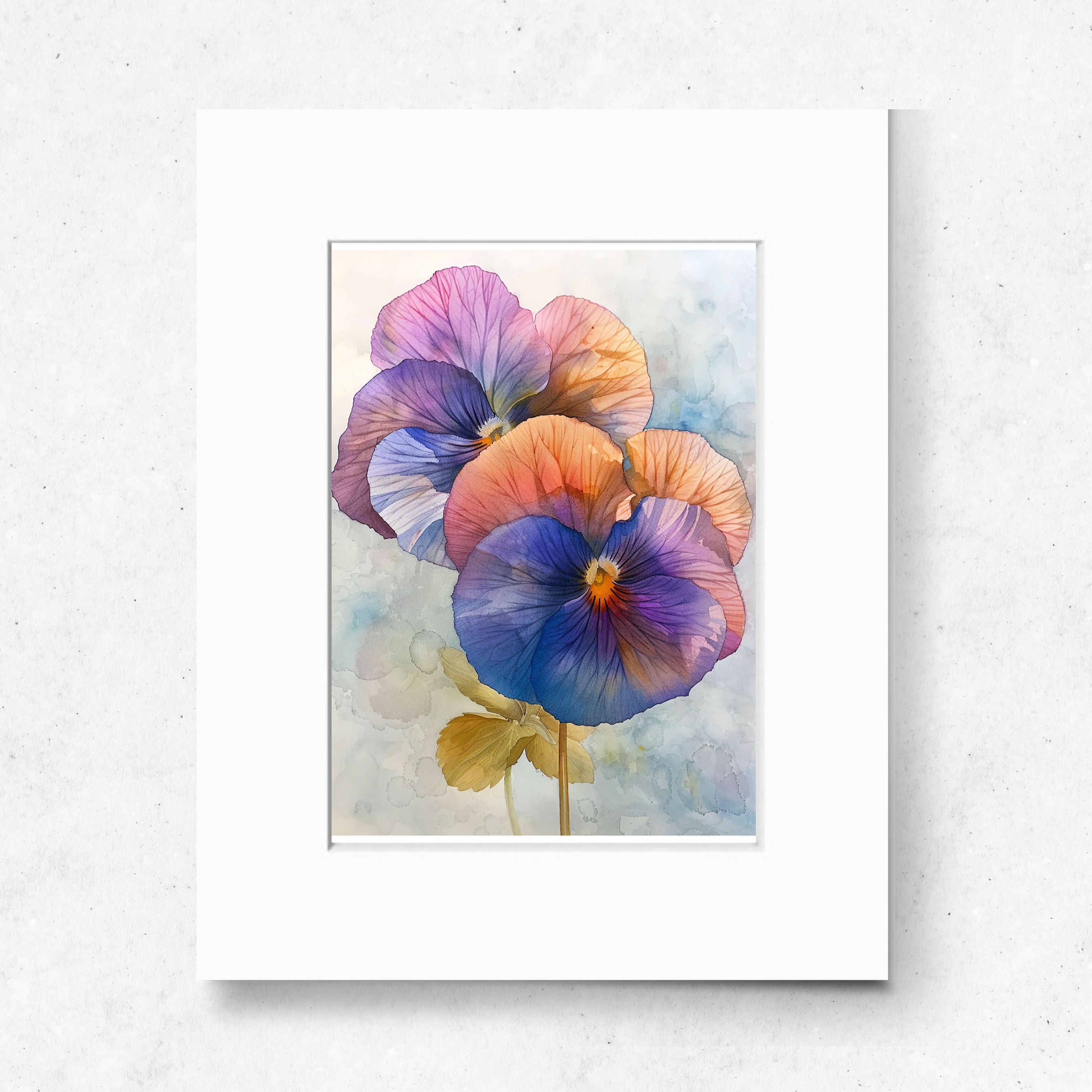 Garden Whispers Watercolor Pansies Art, High Quality Art Print, Floral Painting, Botanical Wall Decor, Original Art
