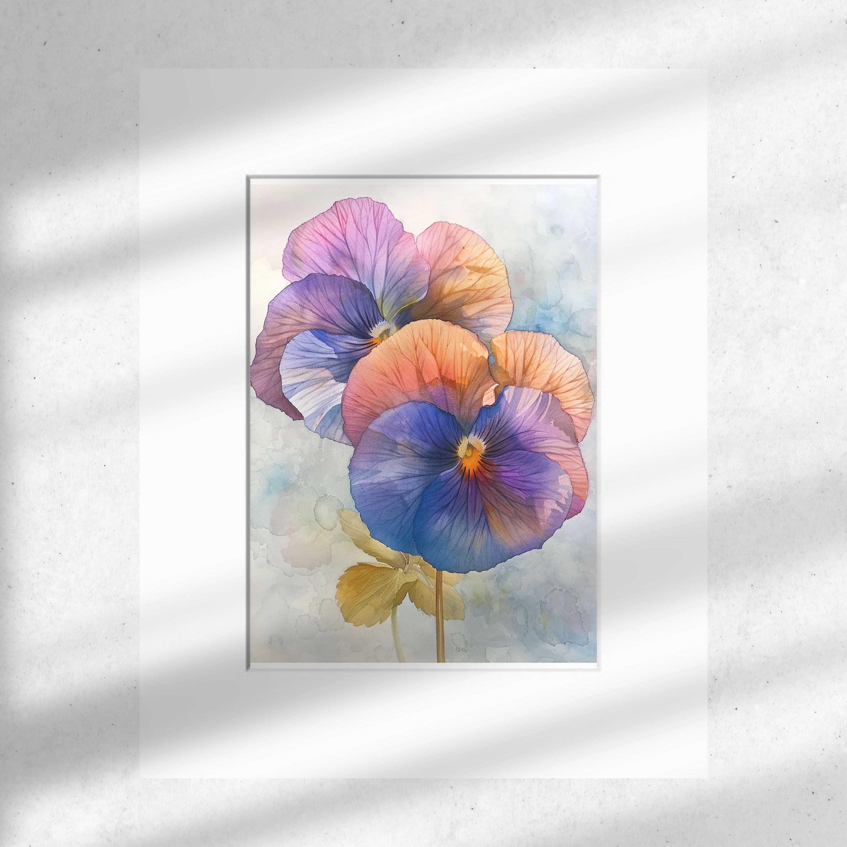 Garden Whispers Watercolor Pansies Art, High Quality Art Print, Floral Painting, Botanical Wall Decor, Original Art