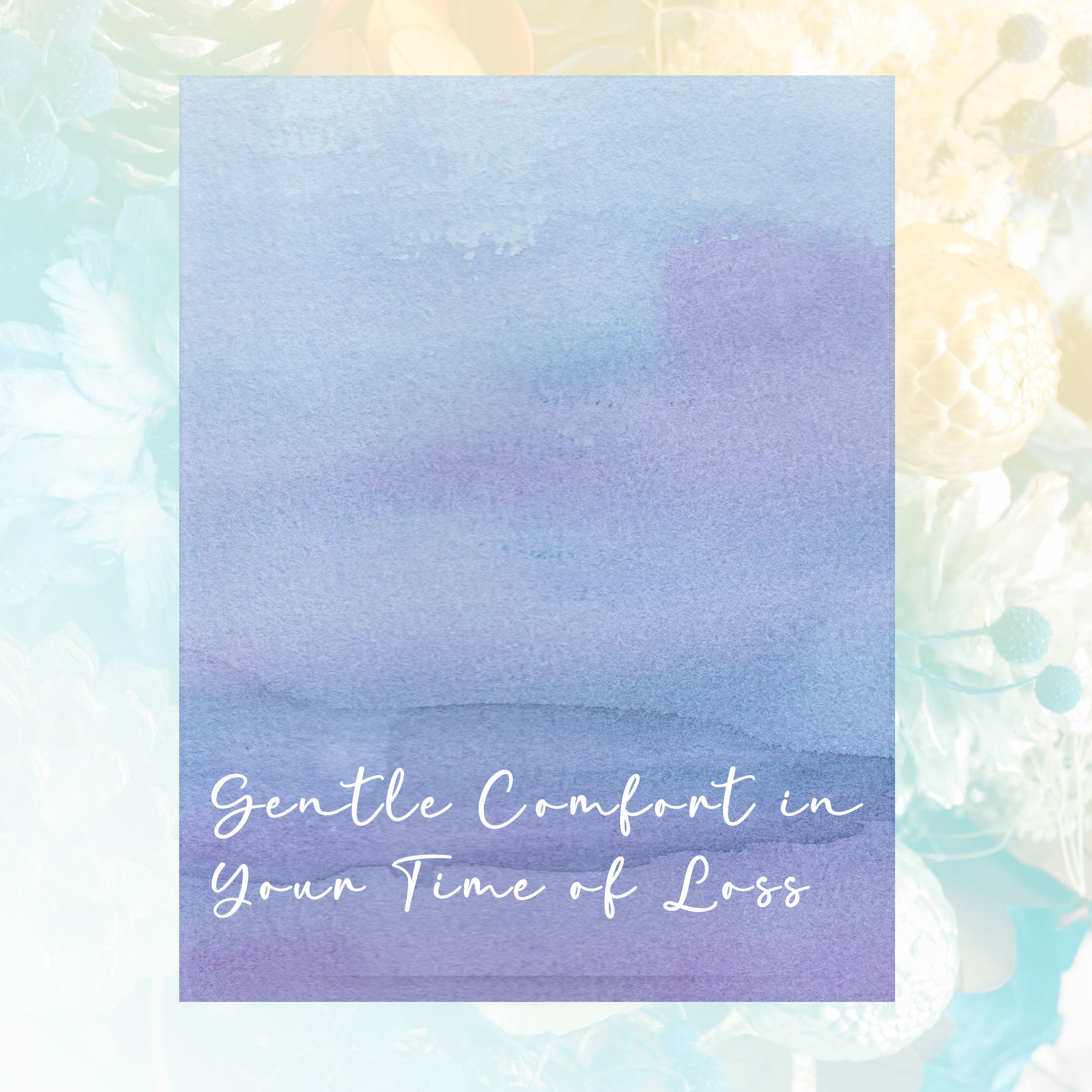 Abstract Sympathy Card, Gentle Comfort In Your Time Of Loss Watercolor, Unique Handmade Condolence Card