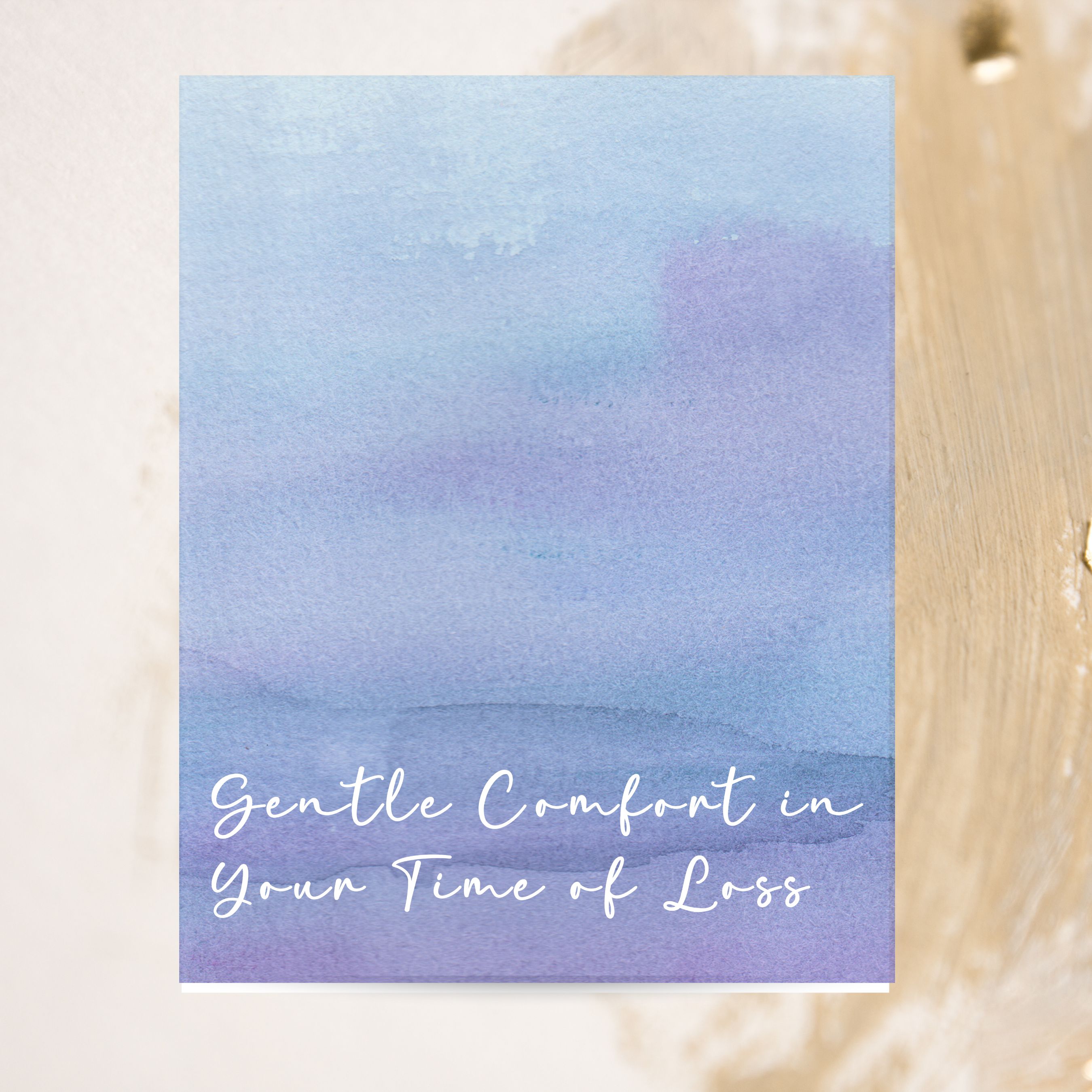Abstract Sympathy Card, Gentle Comfort In Your Time Of Loss Watercolor, Unique Handmade Condolence Card