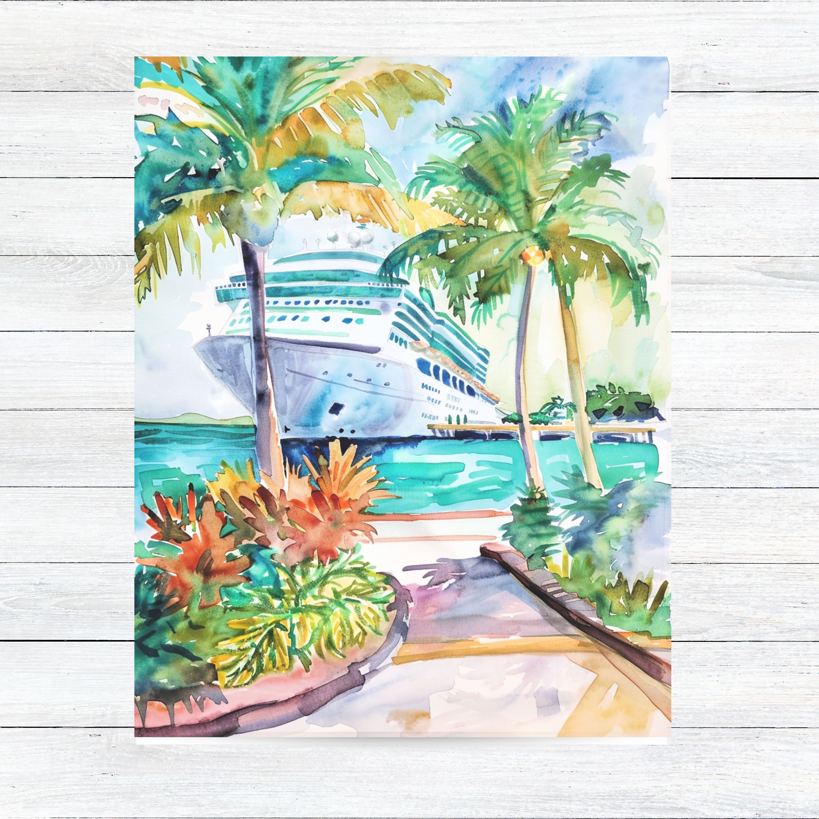 Cruise Ship Greeting Card, Vacation Vibes, Note Cards, Thank You Cards, Invitations