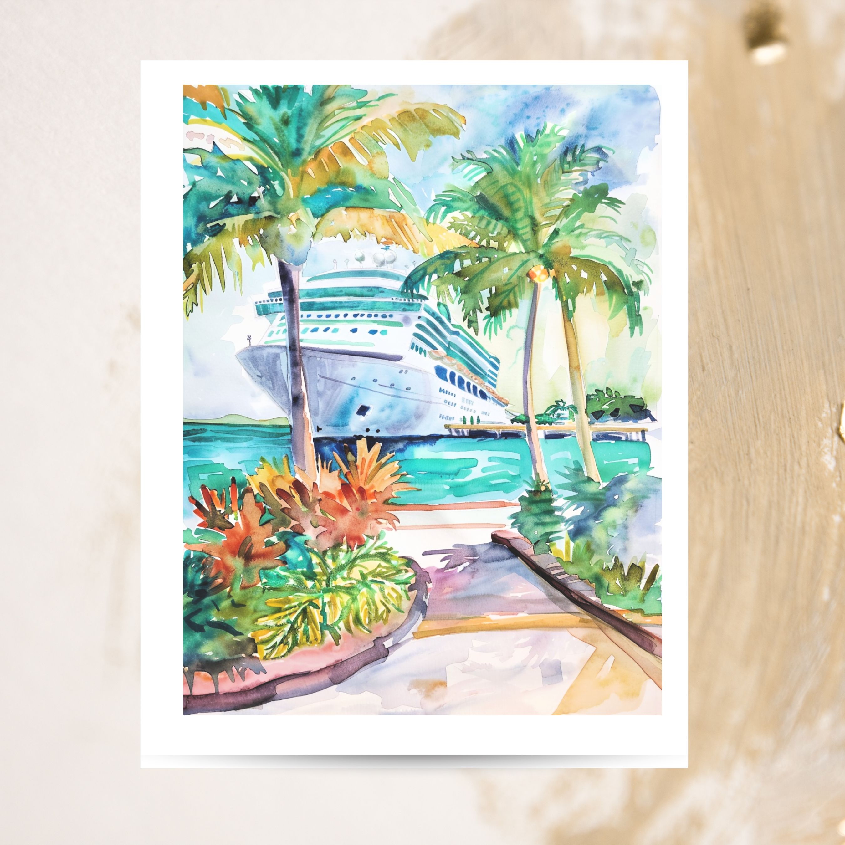 Cruise Ship Greeting Card, Vacation Vibes, Note Cards, Thank You Cards, Invitations