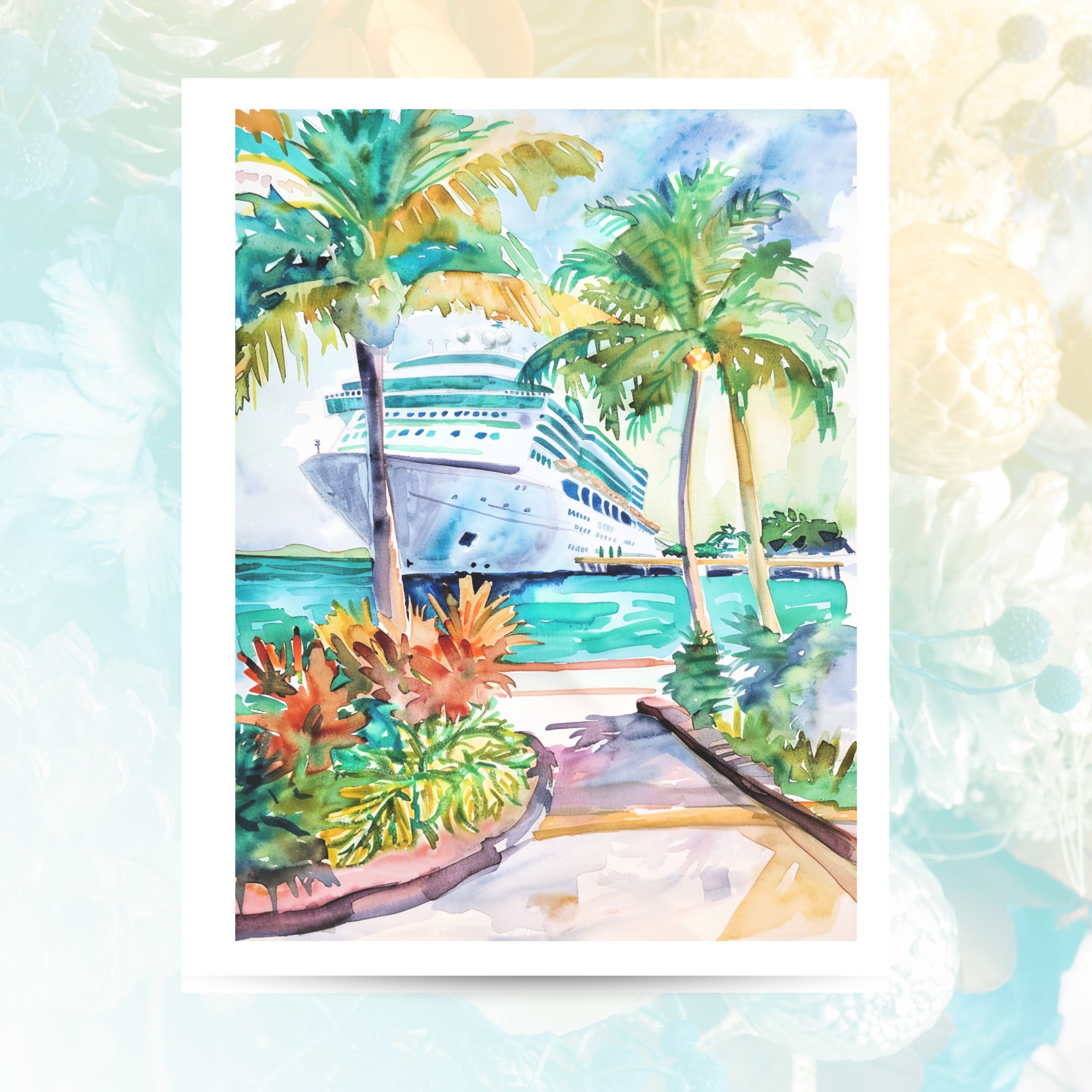 Cruise Ship Greeting Card, Vacation Vibes, Note Cards, Thank You Cards, Invitations
