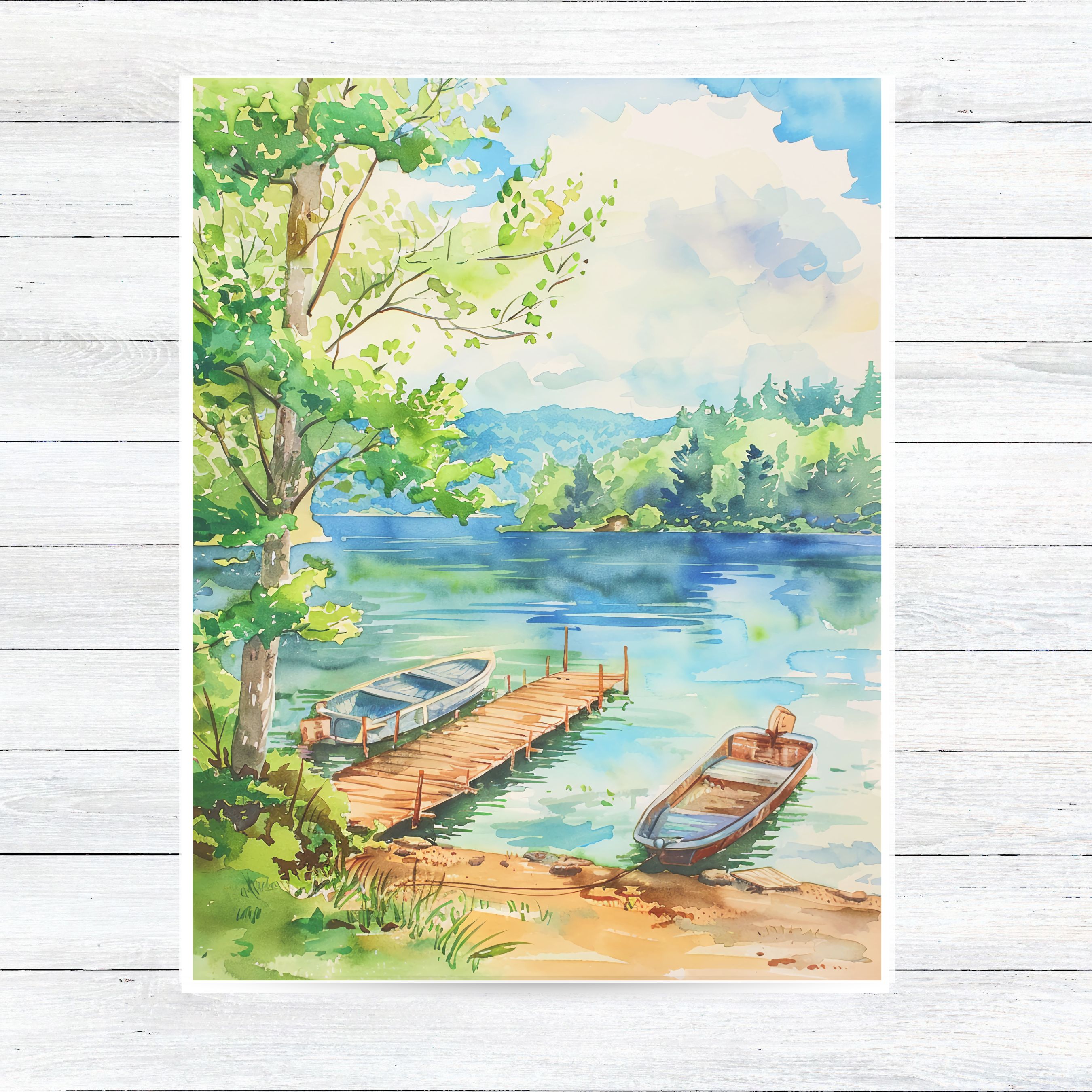 Lake Life Greeting Card Dockside View, Vacation Vibes 1st In Series, Note Cards, Thank You Cards, Invitations