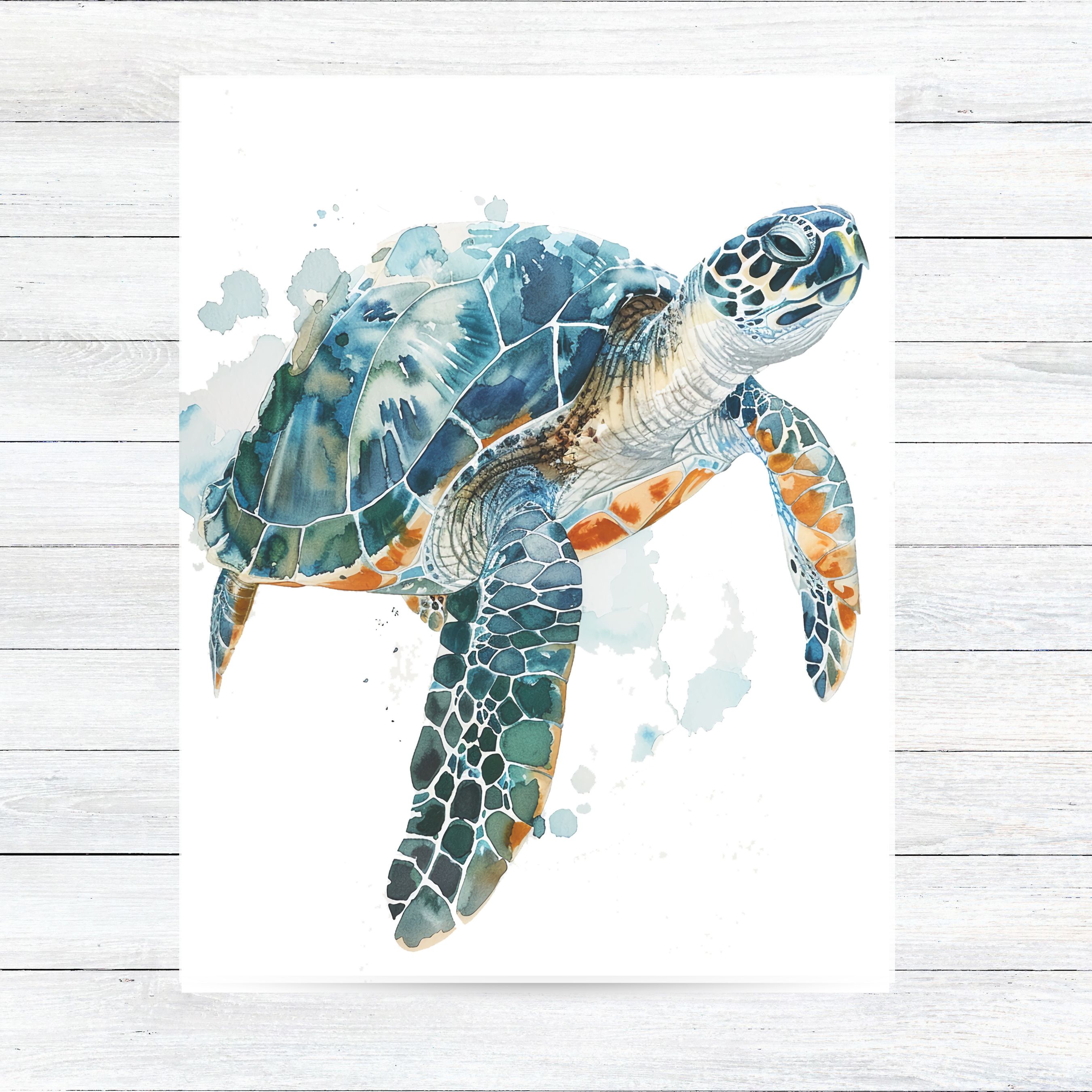 Sea Turtle Greeting Card - Ocean Themed, Note Cards, Thank You Cards, Invitations