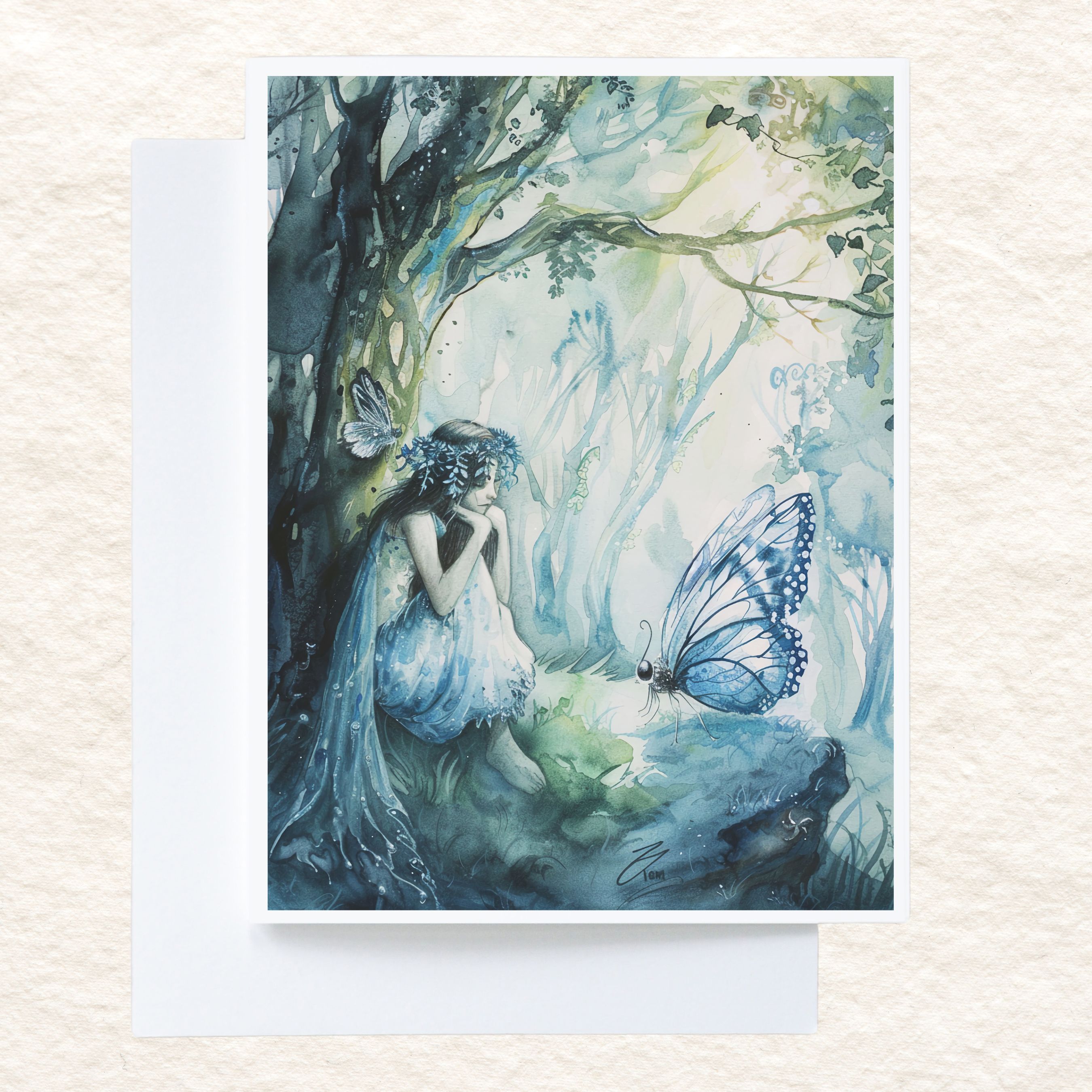 Woodland Fairy, 3rd In Series, Note Card Greeting, Thank You, All Occasion, Birthday Card, Invitations