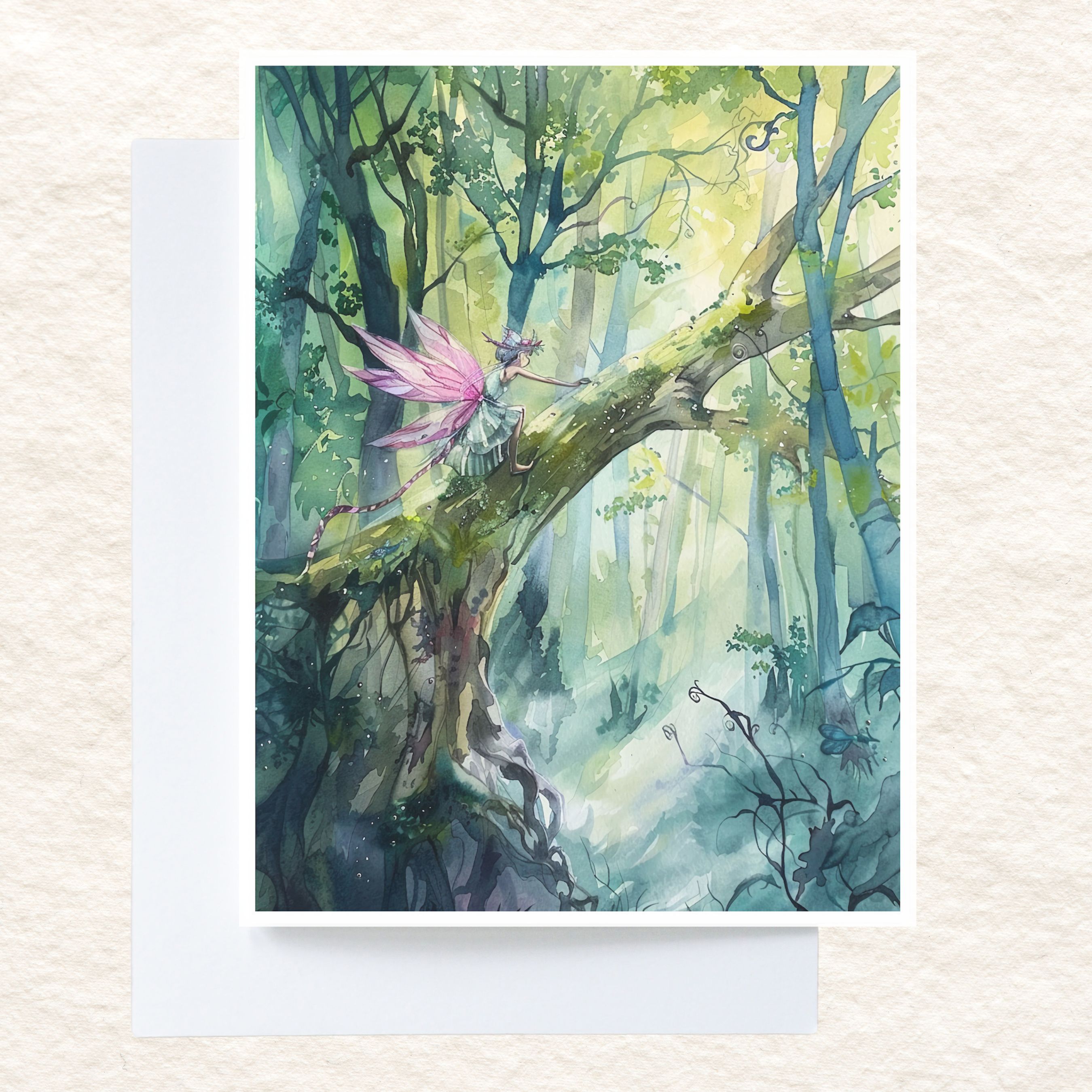 Woodland Fairy, 4th In Series, Note Card Greeting, Thank You, All Occasion, Birthday Card, Invitations