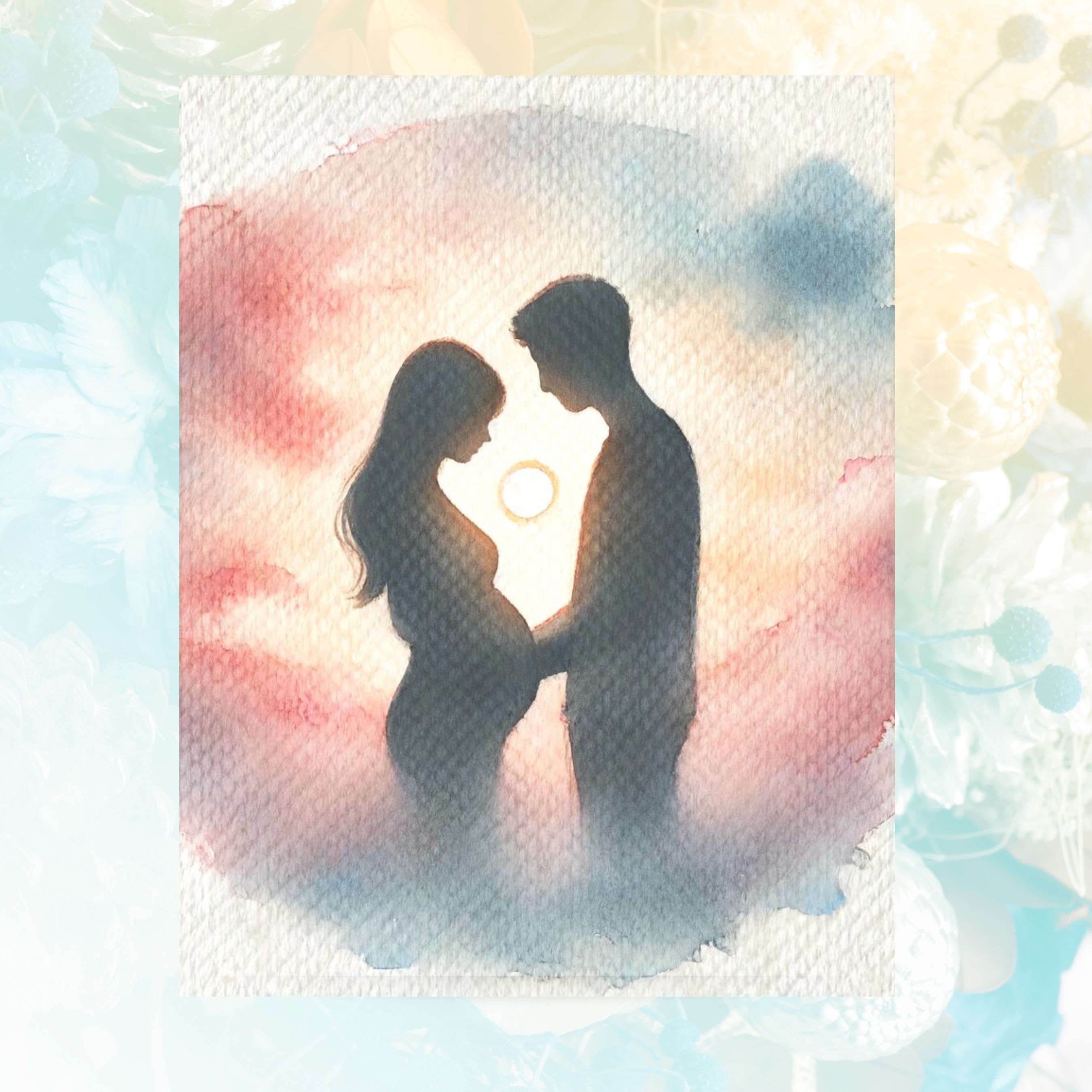 New Beginnings, Watercolor Pregnancy Announcement Card, Celebrate Expectant Joy, Greeting, Note Card, Invitation Greeting Card