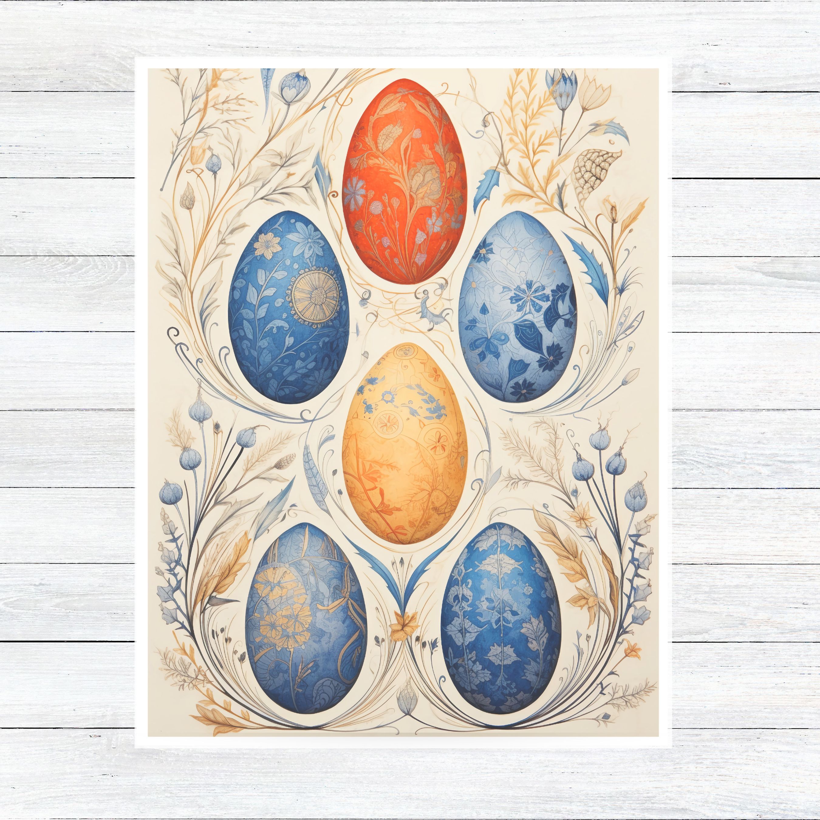 Painted Eggs Greeting Card, 2nd In Series, Watercolor, Note Card Greeting, Thank You, All Occasion, Birthday Card, Invitations
