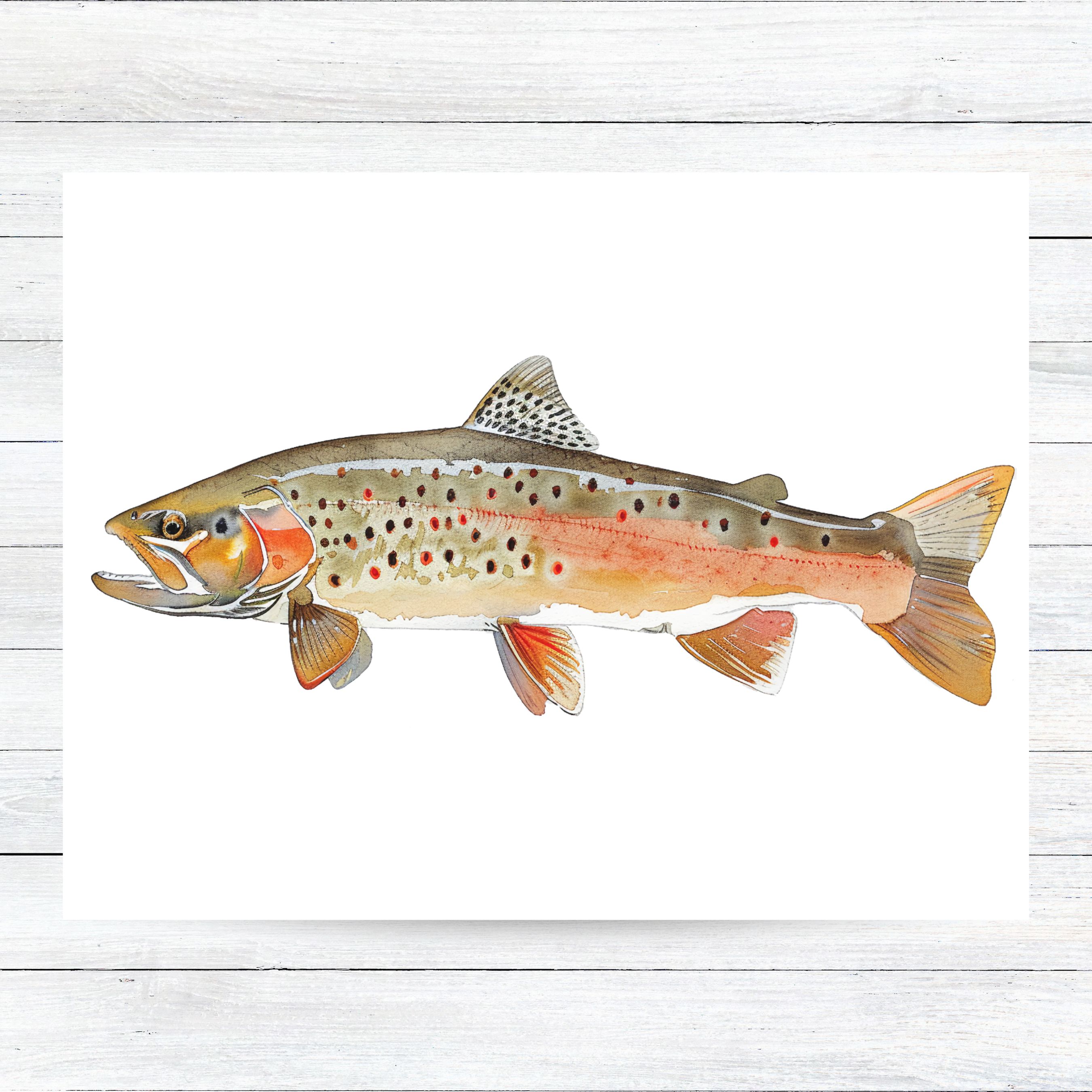 Colorado River Cutthroat Trout Card, Watercolor Fish, Note Card Greeting, Thank You, All Occasion, Birthday Card, Invitations
