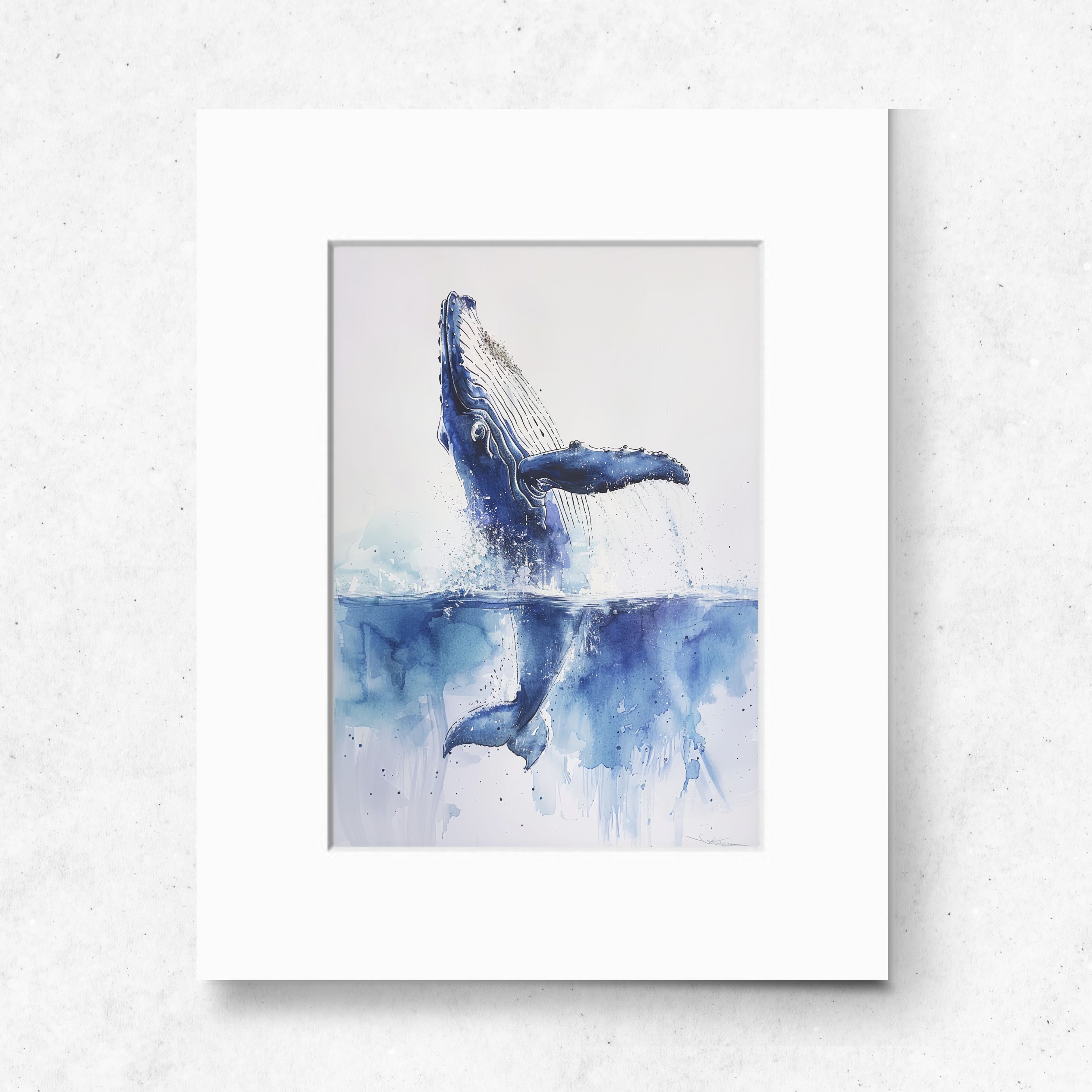 Humpback Whale Majesty, Watercolor Art Print, Marine Life, Ocean Scene, Watercolor High Quality Art Print, Original Art