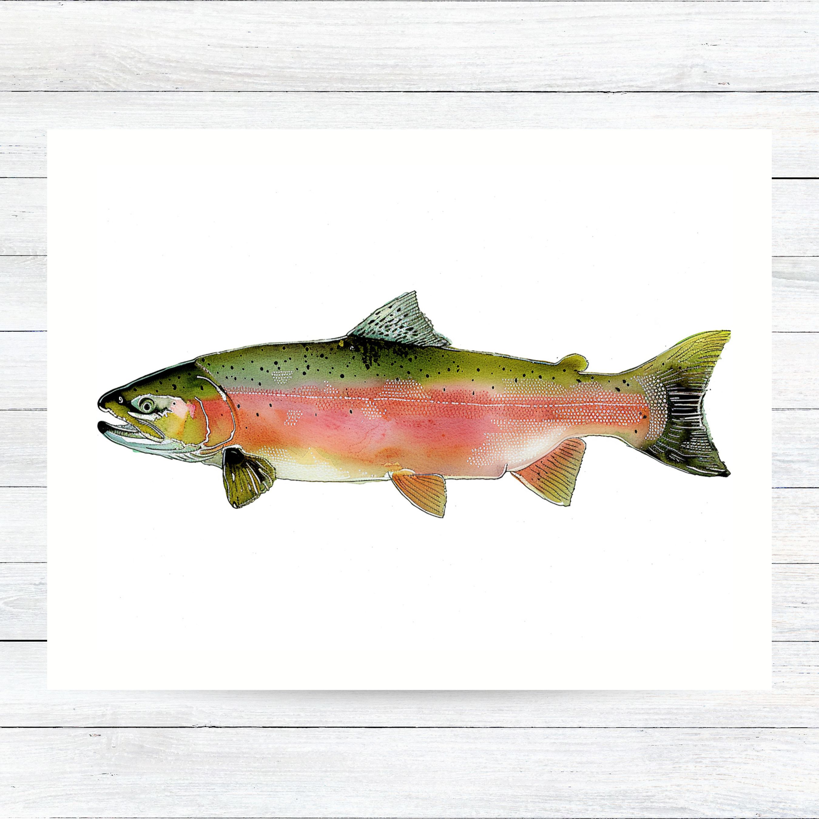 Majestic Pink Salmon Fish Greeting Card, Ideal for Fishing Enthusiasts and Wildlife Admirers, Note Card, All Occasion, Birthday Card, Invitations