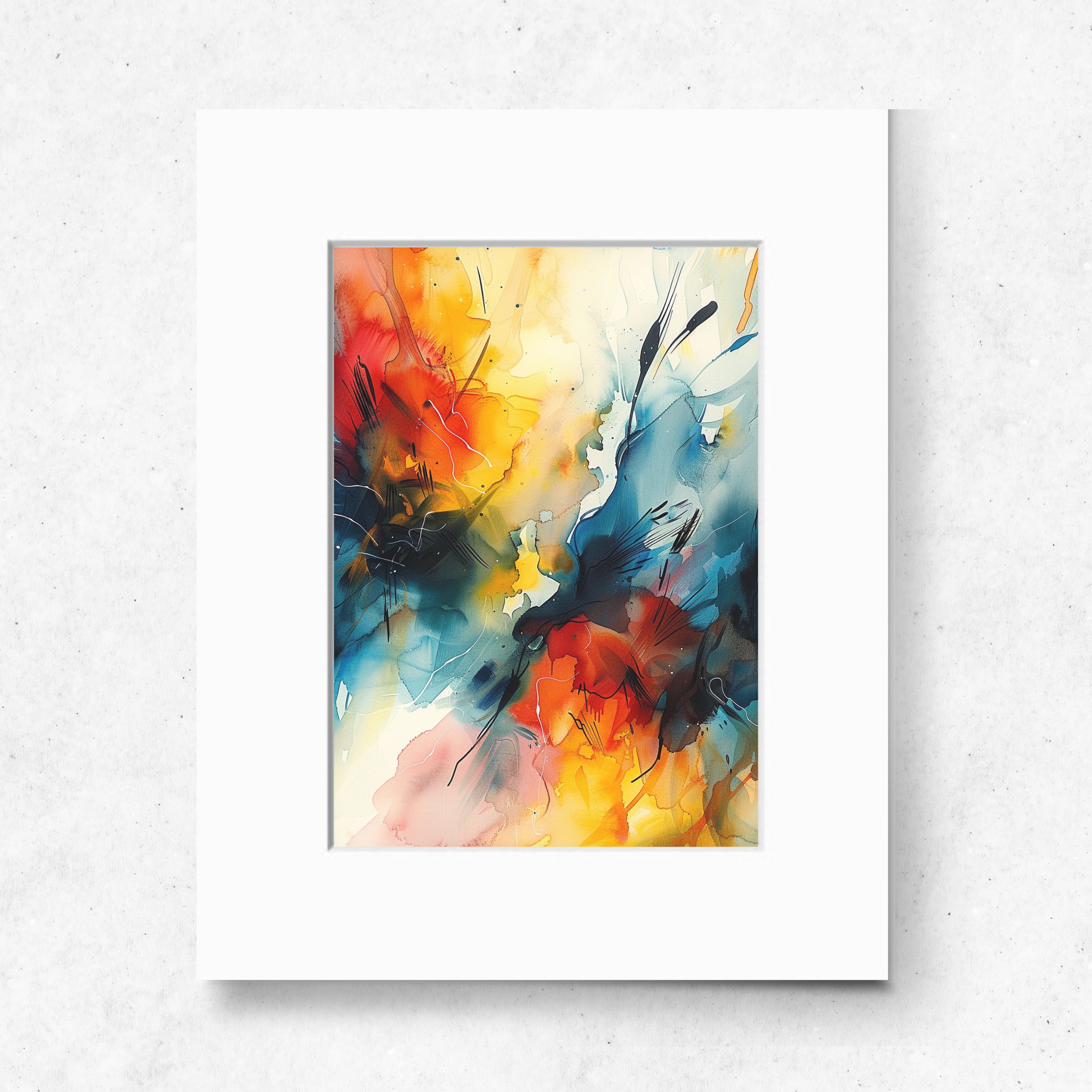 Vibrant Abstract Expressionism Watercolor Art Print, Modern Art Design, Joyful Home Decor, Watercolor Art Print, Original Artwork