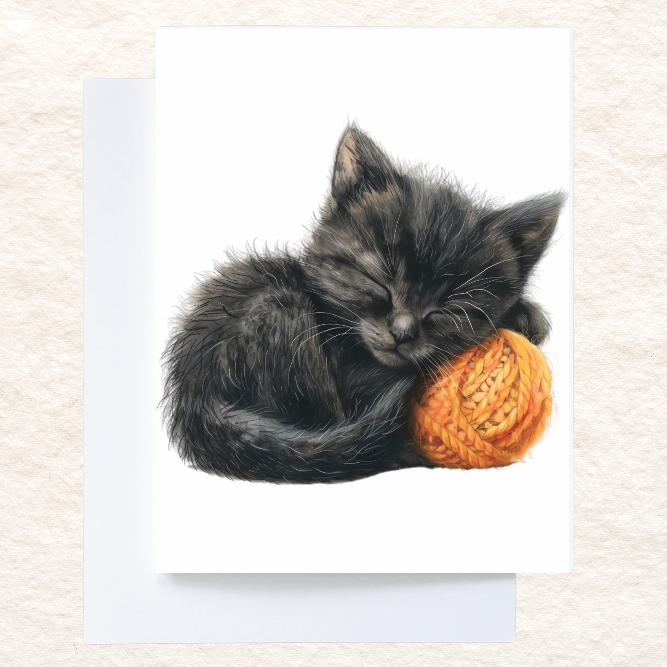 Black Bombay Kitten Card, Pet Parent, Thank You, Note, Birthday, Invitation, Anniversary, Watercolor Greeting Card