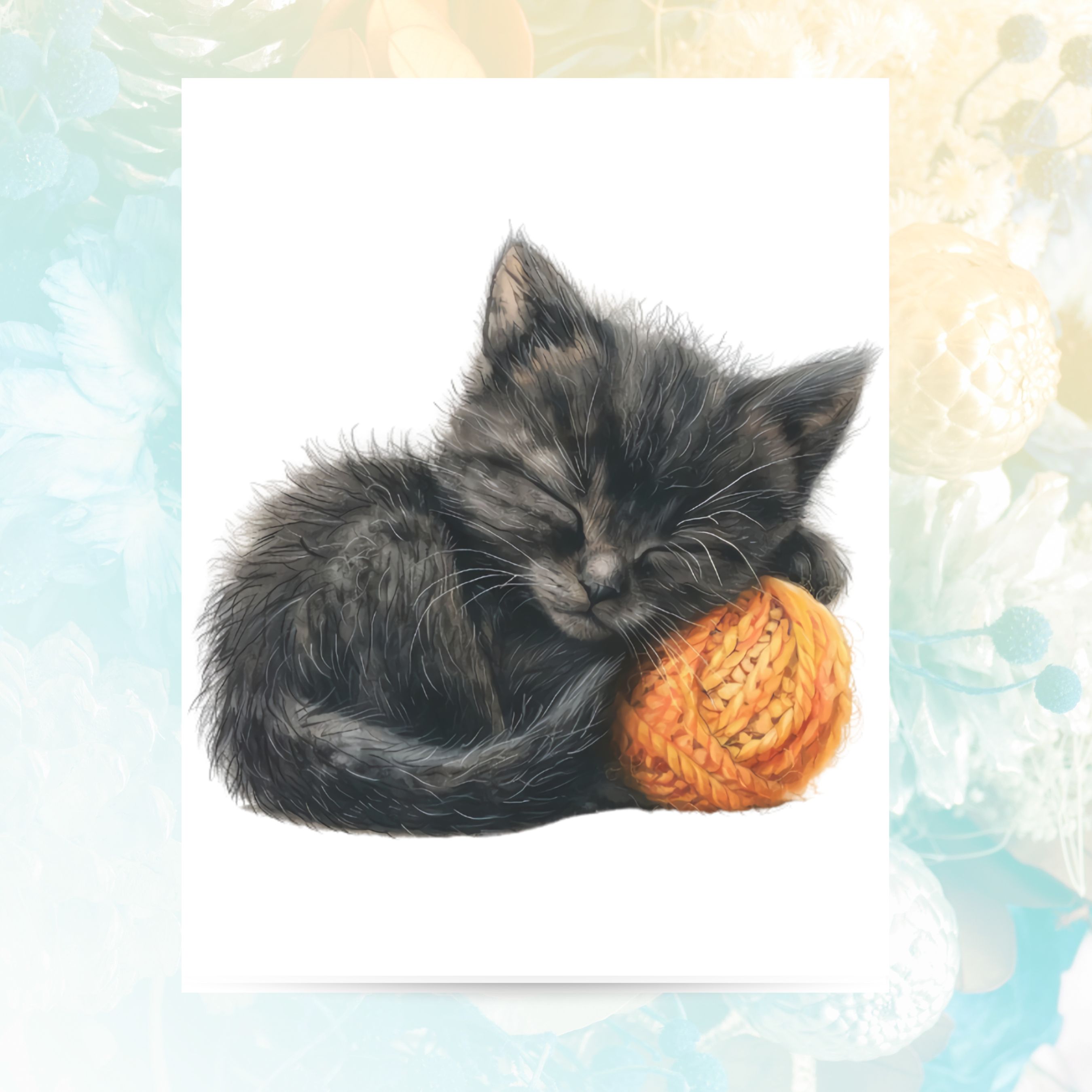 Black Bombay Kitten Card, Pet Parent, Thank You, Note, Birthday, Invitation, Anniversary, Watercolor Greeting Card