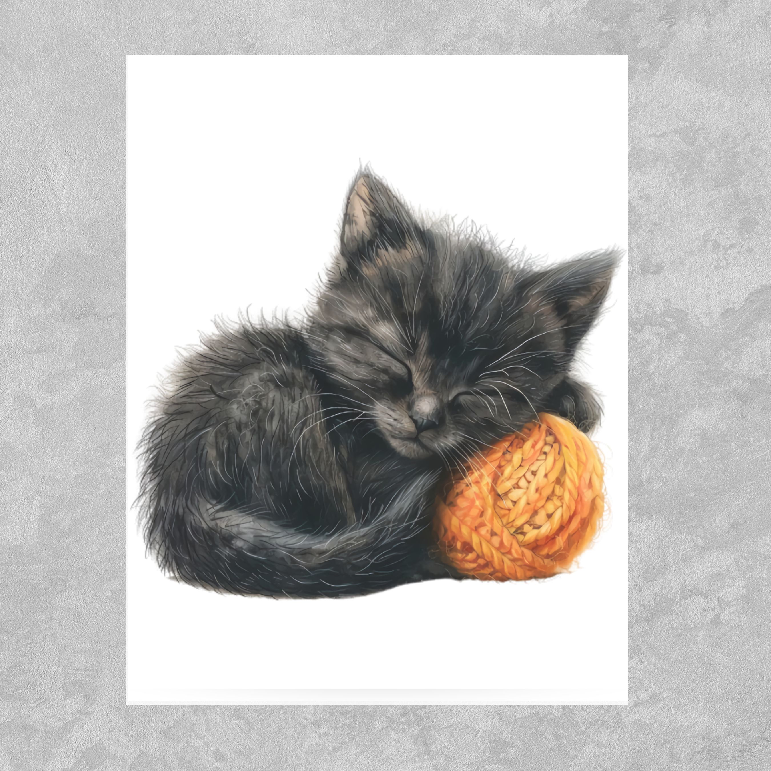 Black Bombay Kitten Card, Pet Parent, Thank You, Note, Birthday, Invitation, Anniversary, Watercolor Greeting Card