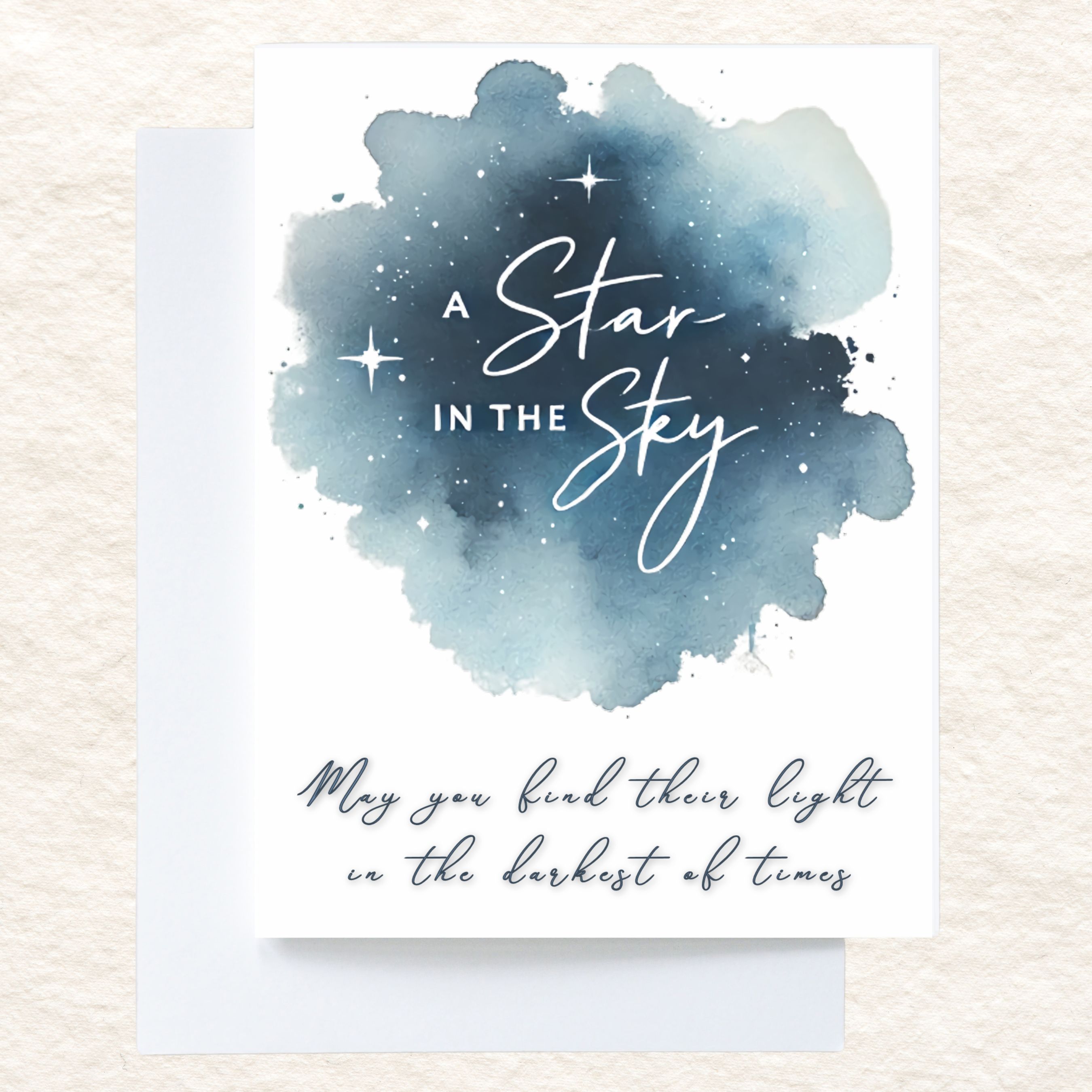 A Star in the Sky Sympathy Card, Memorial, Condolence, Grief Support, Miscarriage, Loss of Child