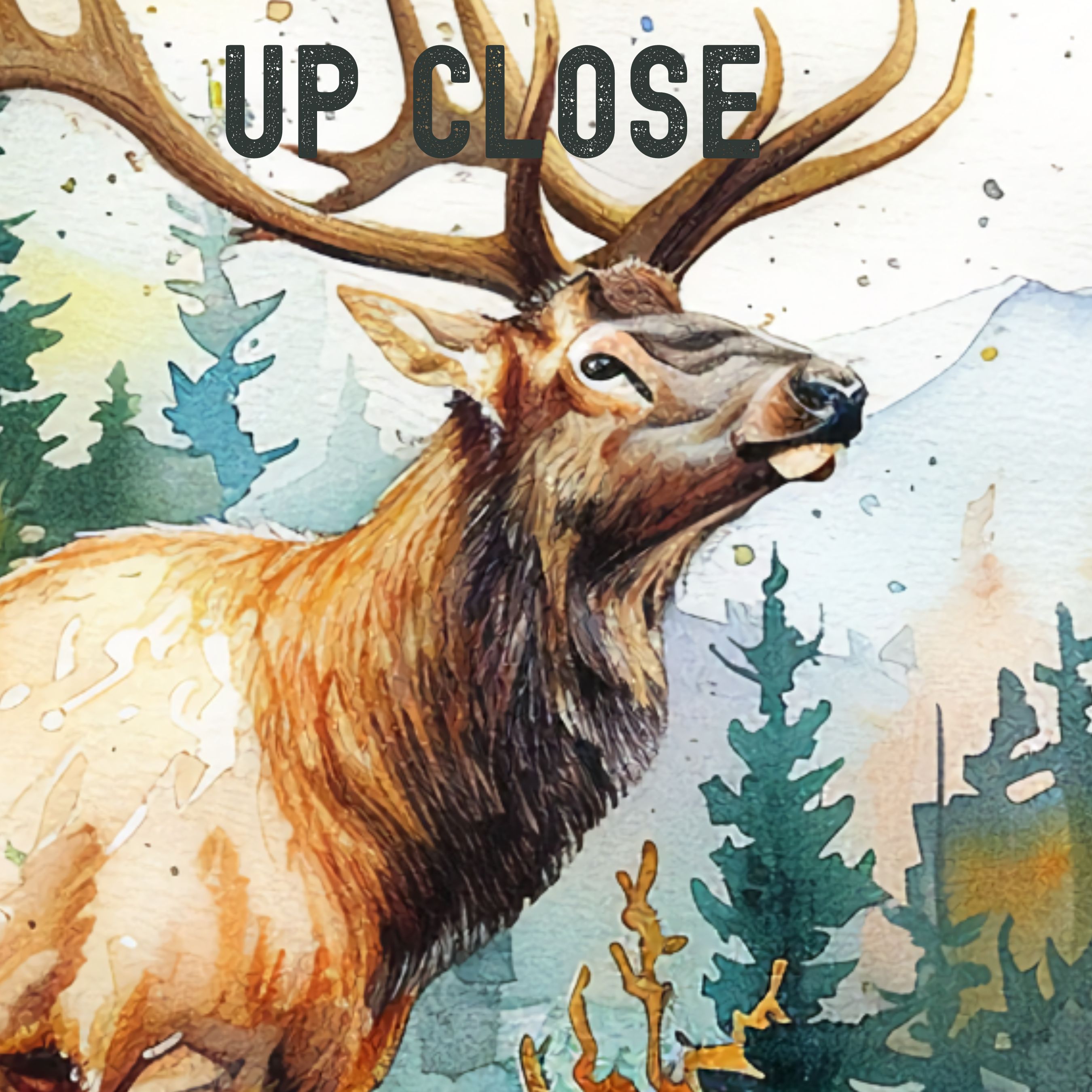 Majestic Elk Watercolor Art Print, High Quality Art Print, Original Art