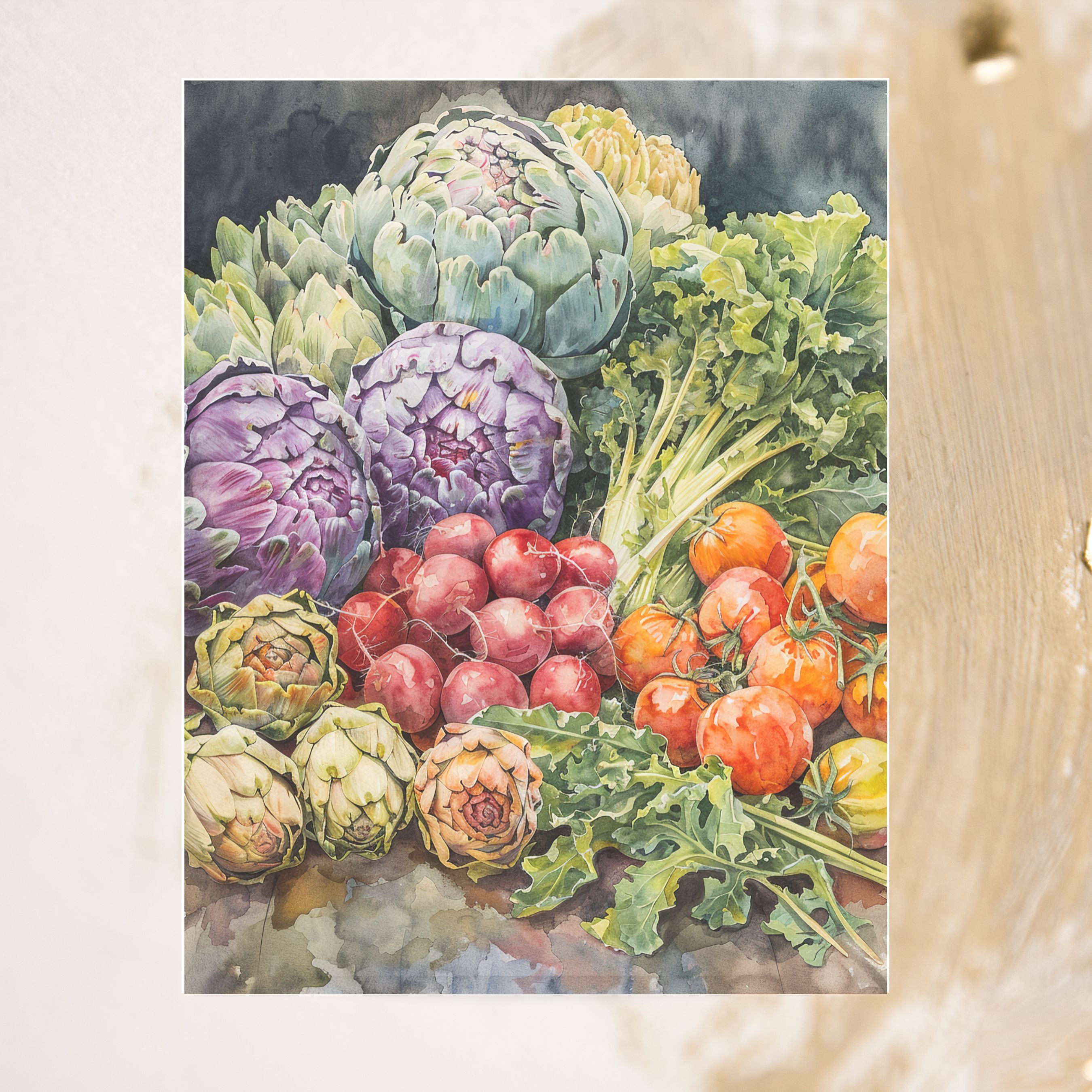 Fall Bounty Watercolor Card, Garden Harvest, Watercolor Greeting Card, Fall Garden, Note Card, Thank You, All Occasion, Birthday Card, Invitations, Handmade Card