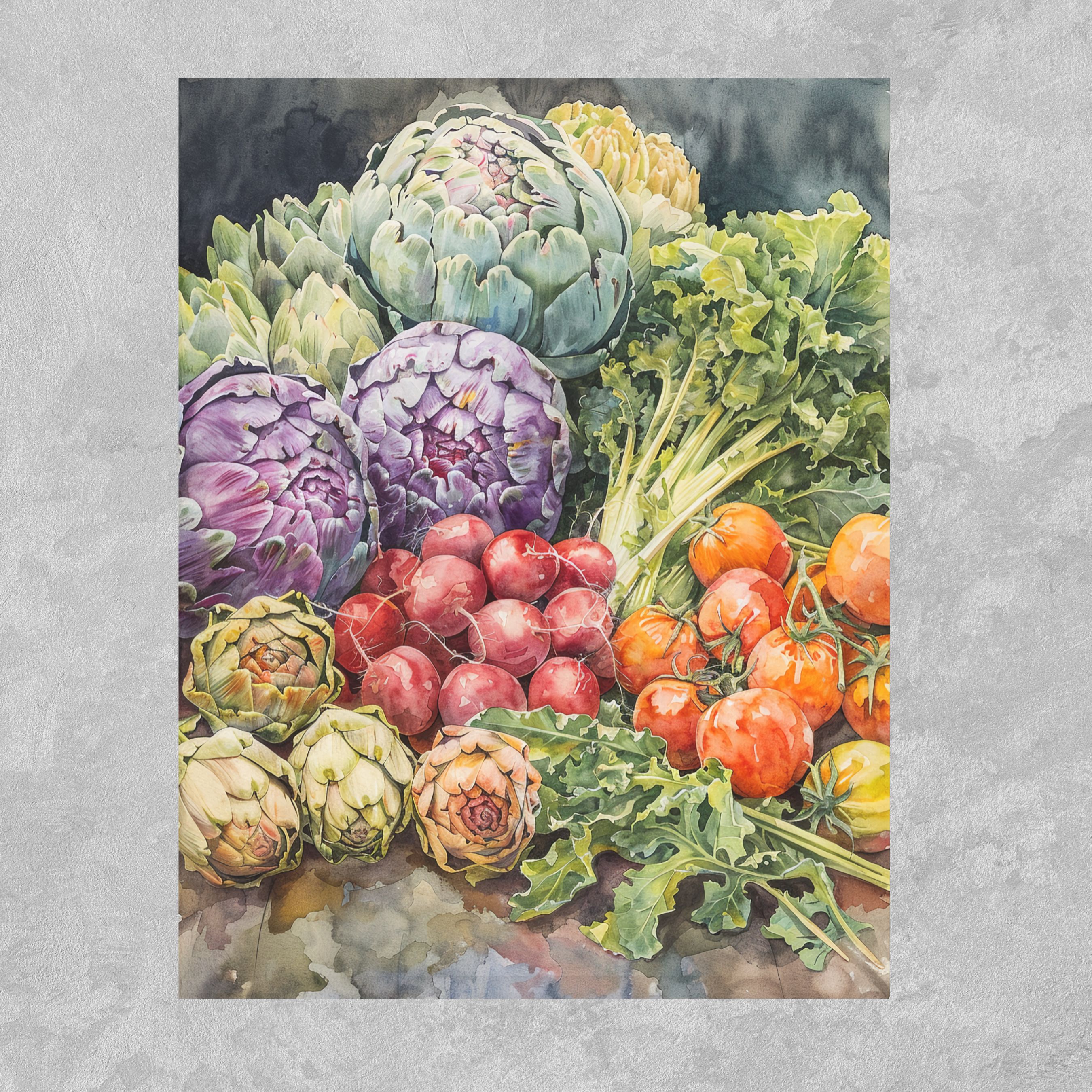 Fall Bounty Watercolor Card, Garden Harvest, Watercolor Greeting Card, Fall Garden, Note Card, Thank You, All Occasion, Birthday Card, Invitations, Handmade Card