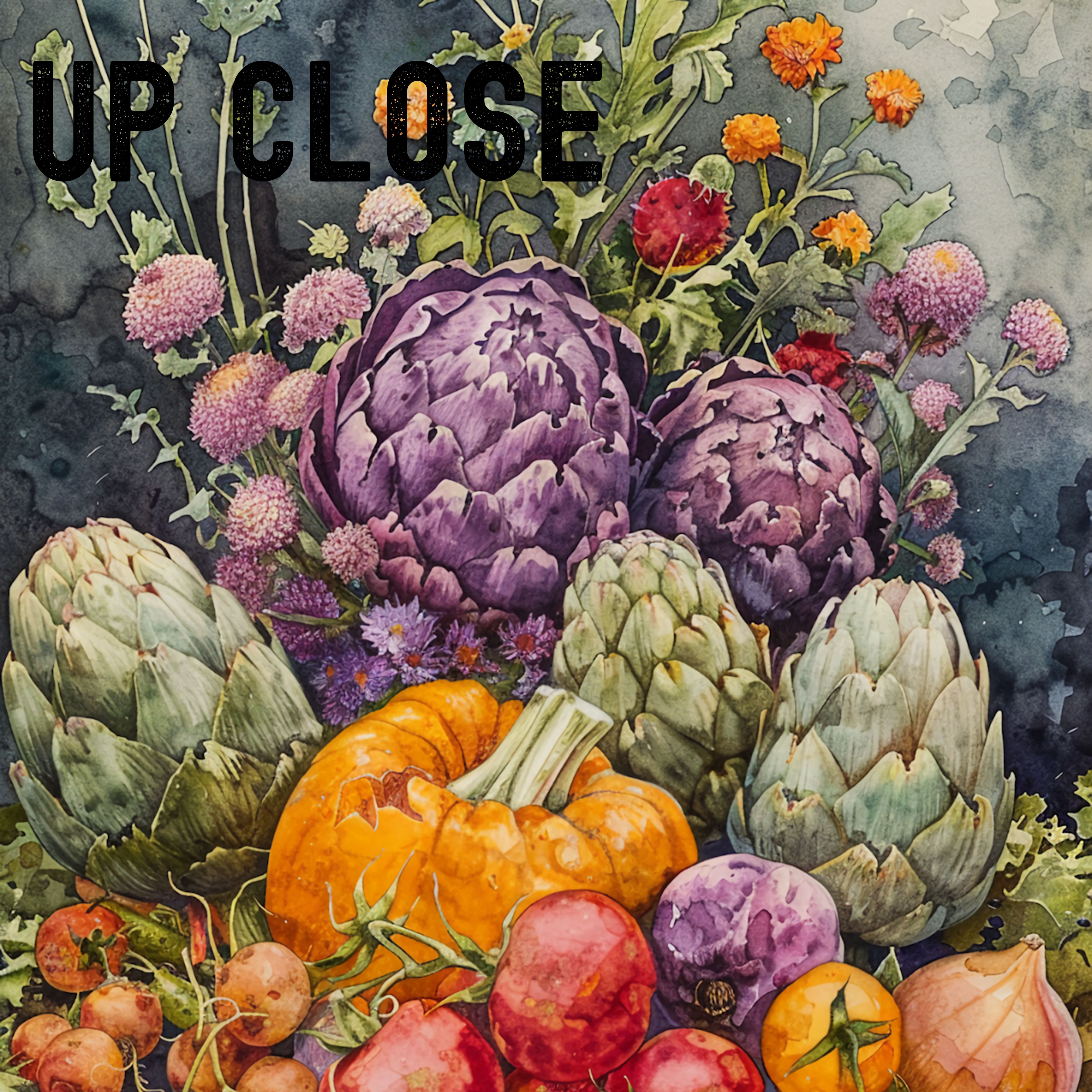 Autumn Harvest Watercolor Art Print, Watercolor Gardening Painting, Original Art