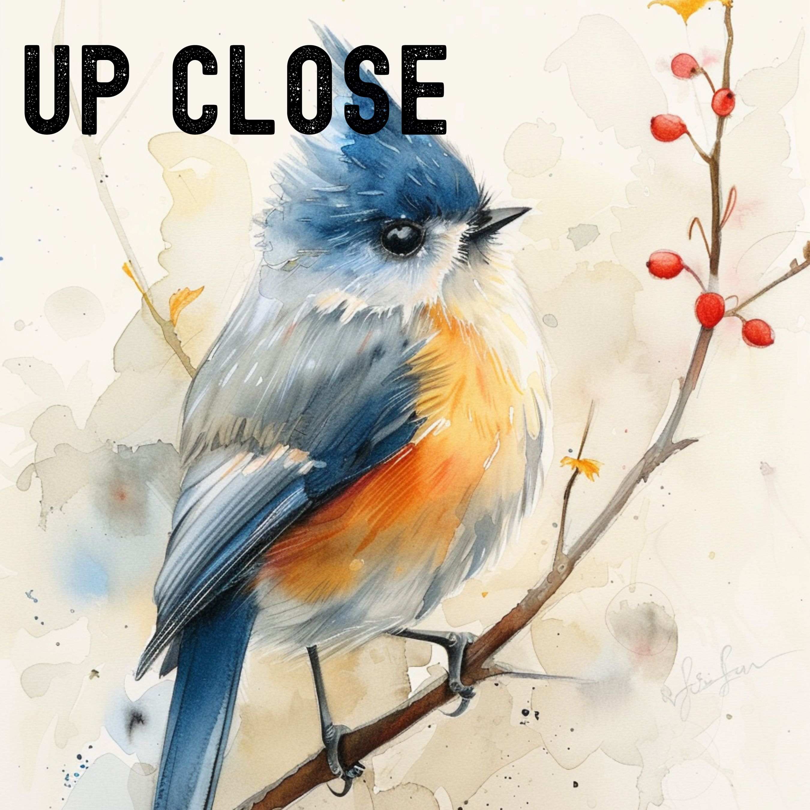 Curious Little Bird Watercolor Art Print, Nature Lover Gift, Original Art