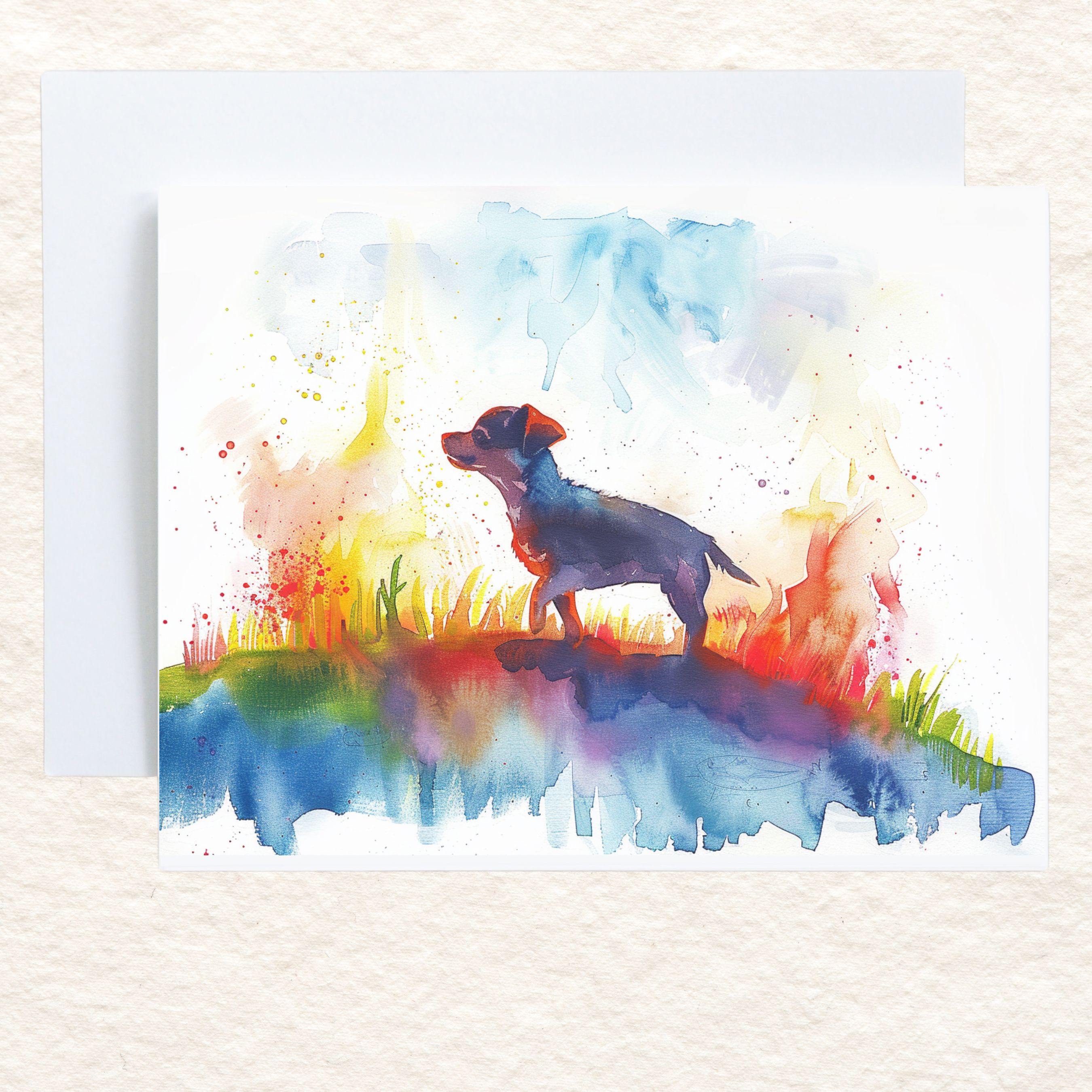 Chihuahua Rainbow Bridge Sympathy Card, Pet Loss Card, Dog Memorial Card, Comforting Greeting Card, Handmade Card