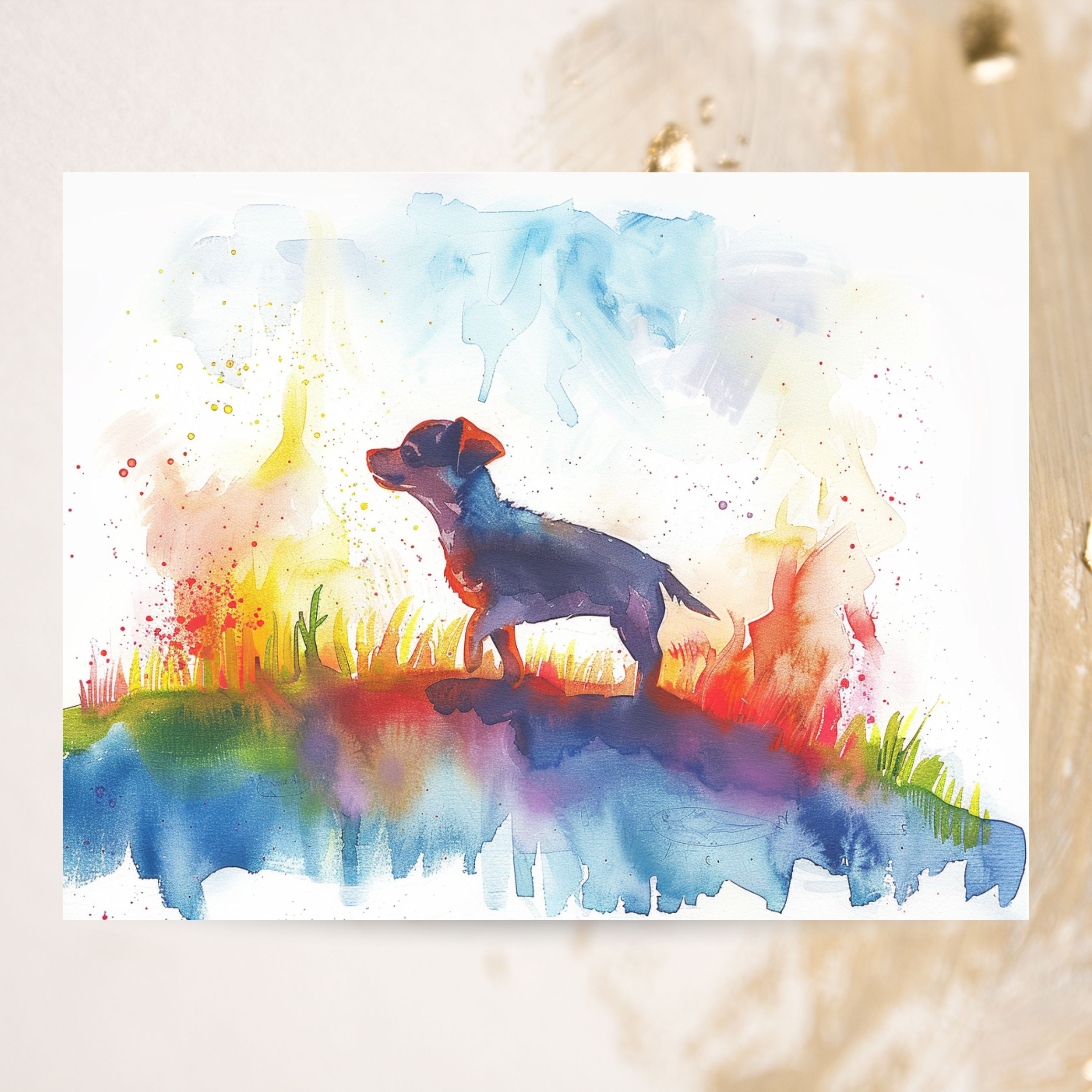 Chihuahua Rainbow Bridge Sympathy Card, Pet Loss Card, Dog Memorial Card, Comforting Greeting Card, Handmade Card