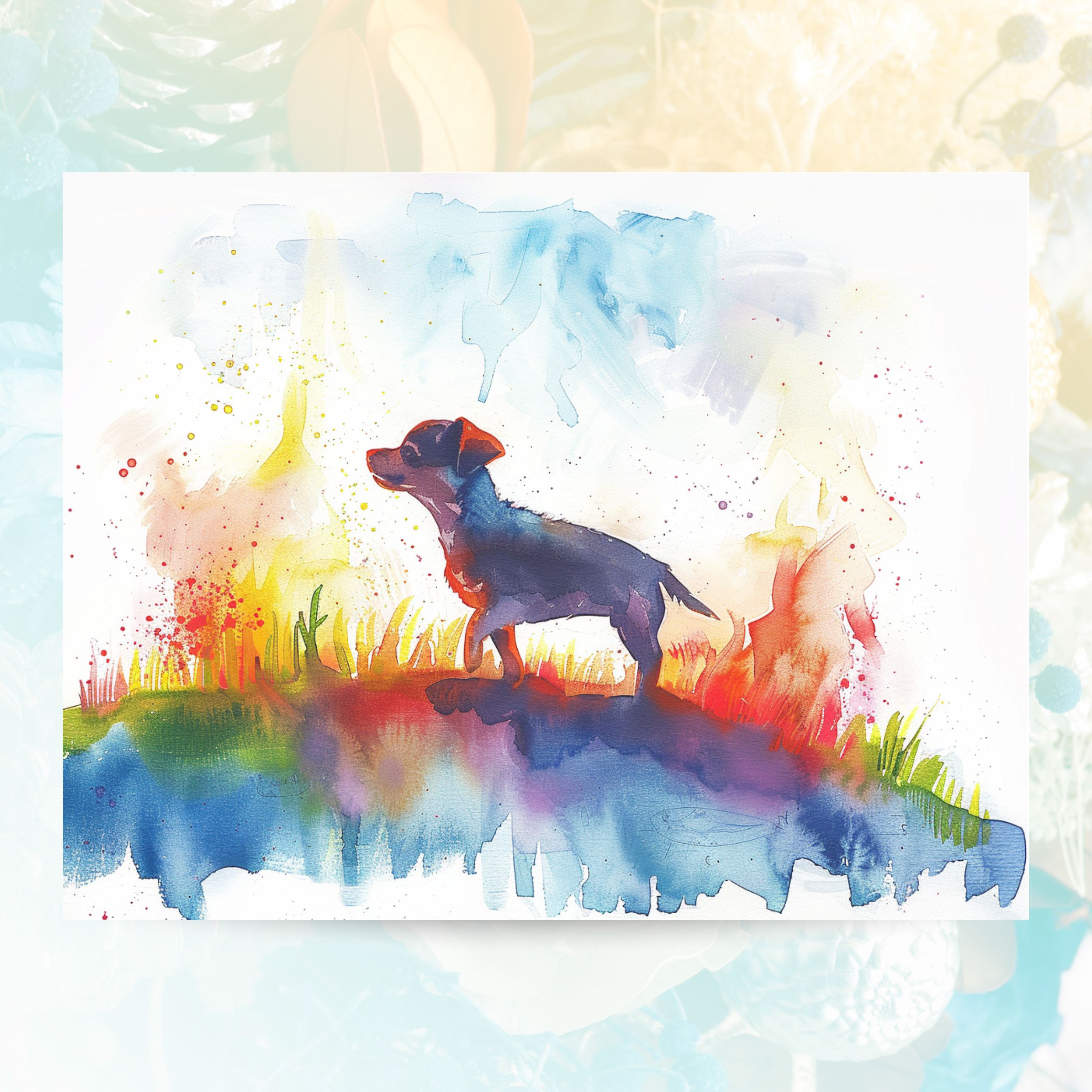 Chihuahua Rainbow Bridge Sympathy Card, Pet Loss Card, Dog Memorial Card, Comforting Greeting Card, Handmade Card